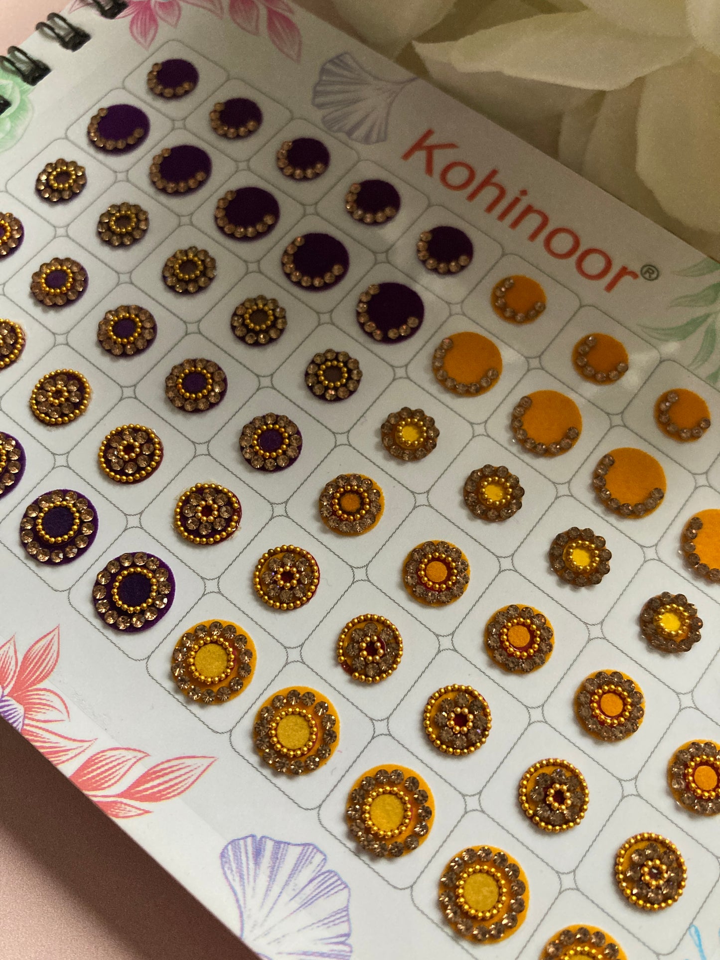 Antique Stone Colourful Velvet 5 Page 300 Bindi Booklet (ST1023)