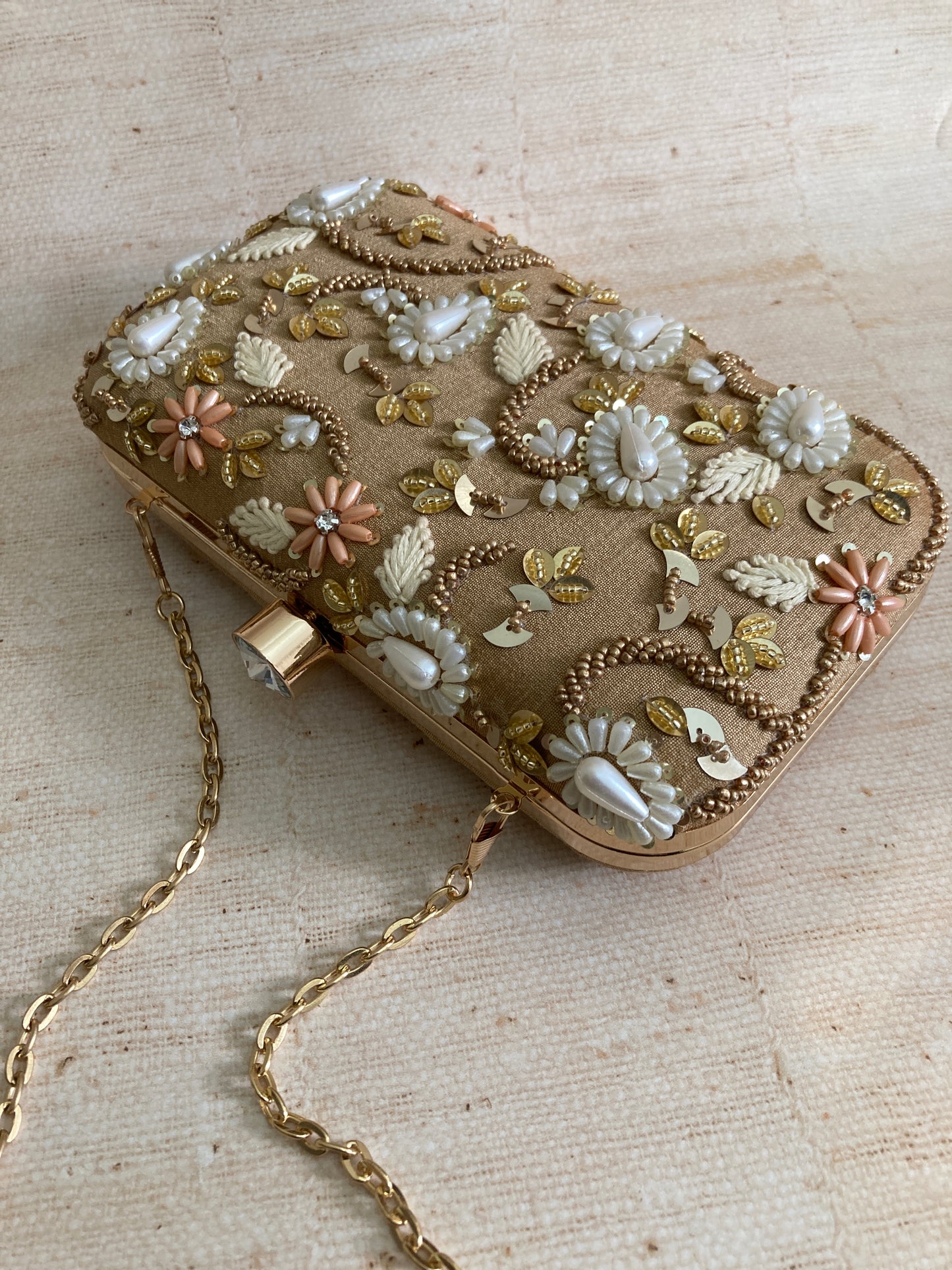 Maneet (Rectangular Clutch) (Gold) (ST812)