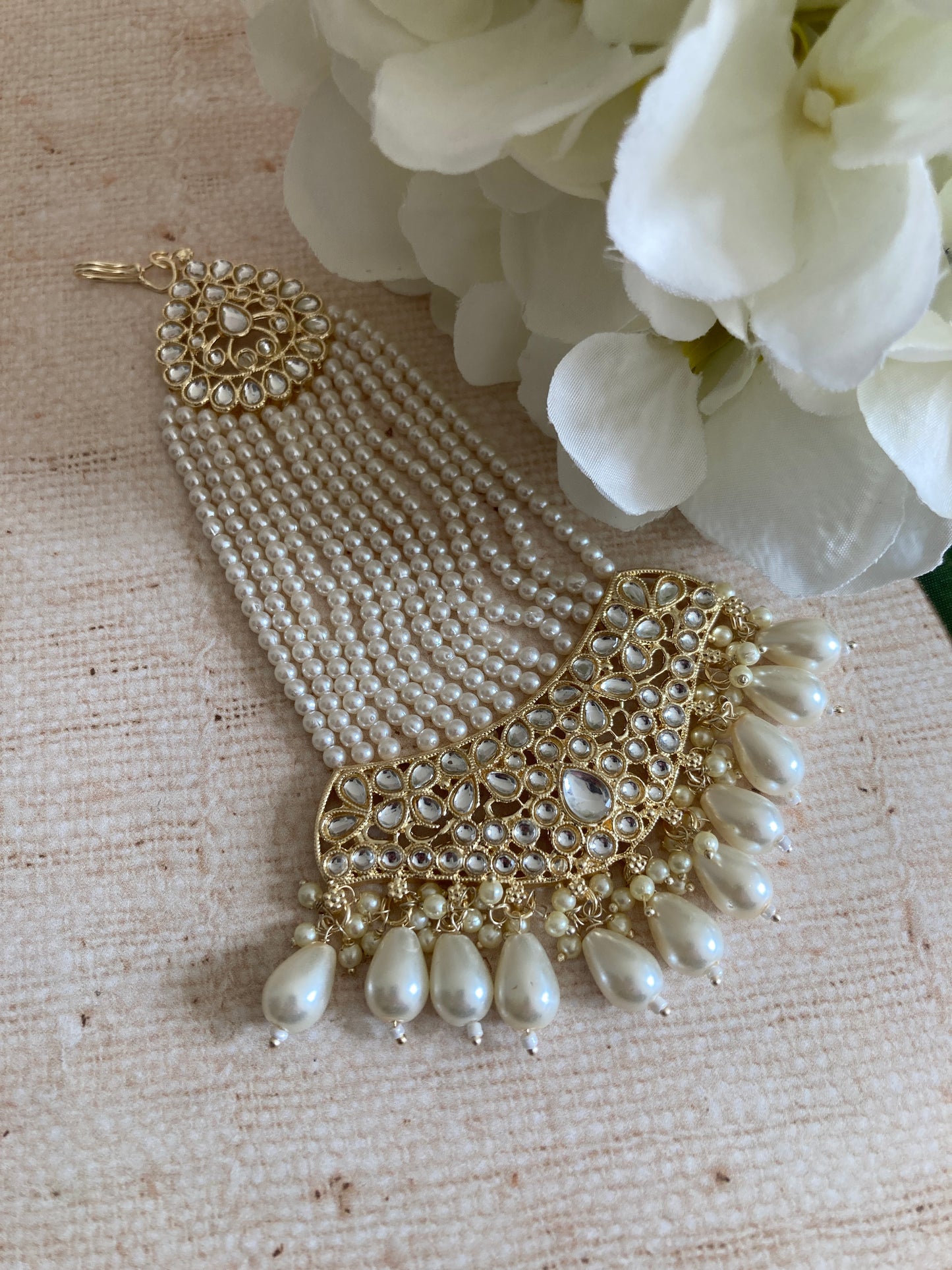 Rania Gold Plated Pearl Passa/Jhumar (ST1033)