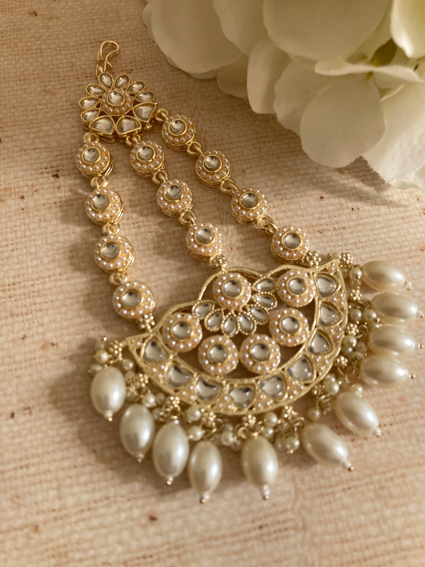 Chand Gold Plated Pearl Passa/Jhumar (ST1032)