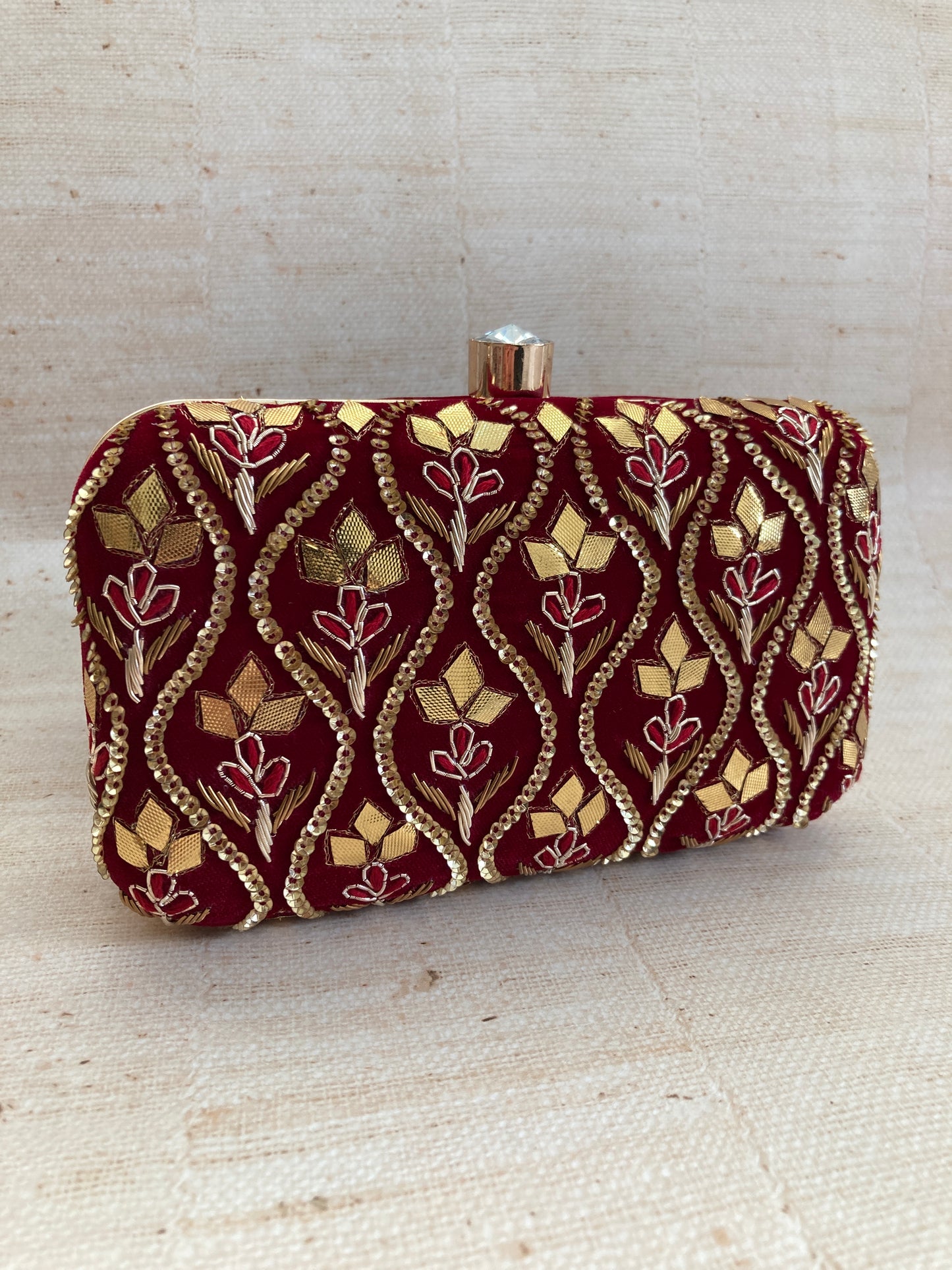 Agra Maroon Clutch (ST811)
