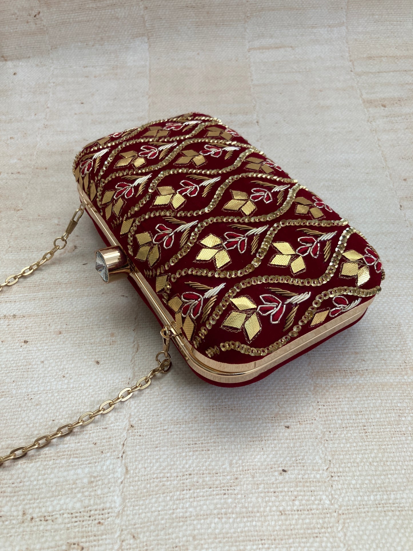 Agra Maroon Clutch (ST811)