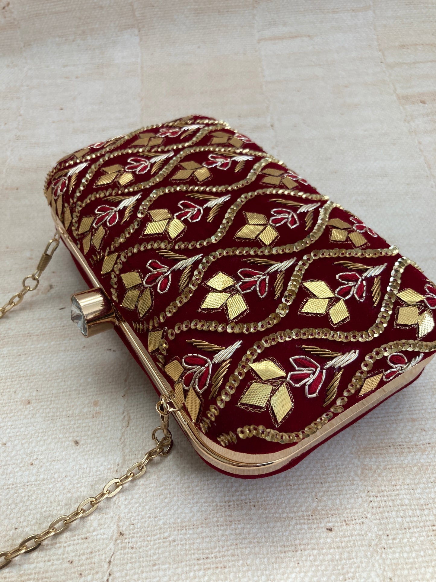 Agra Maroon Clutch (ST811)