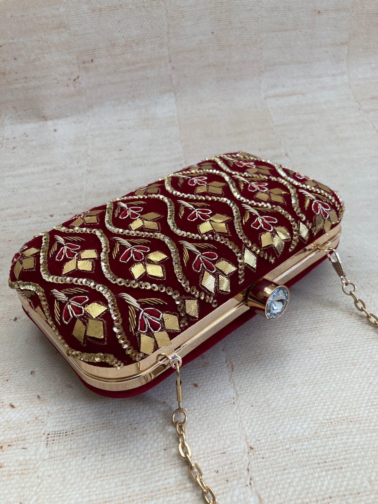 Agra Maroon Clutch (ST811)