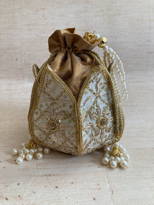 Liya (Potli Bag) (White) (ST809)