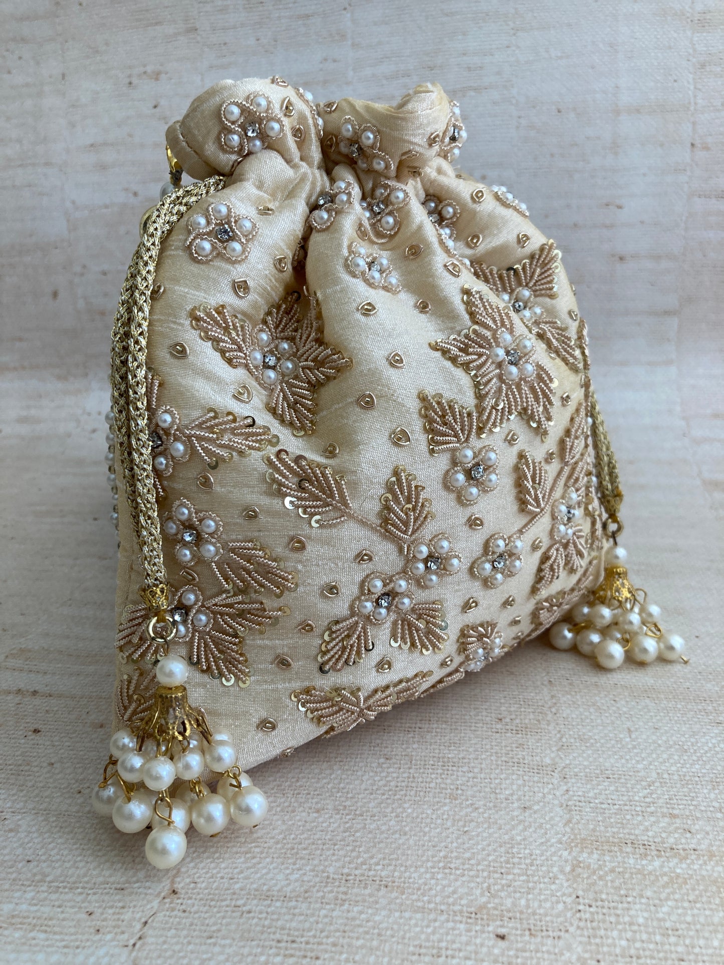Simran Gold Pearl Potli Bag (ST810)