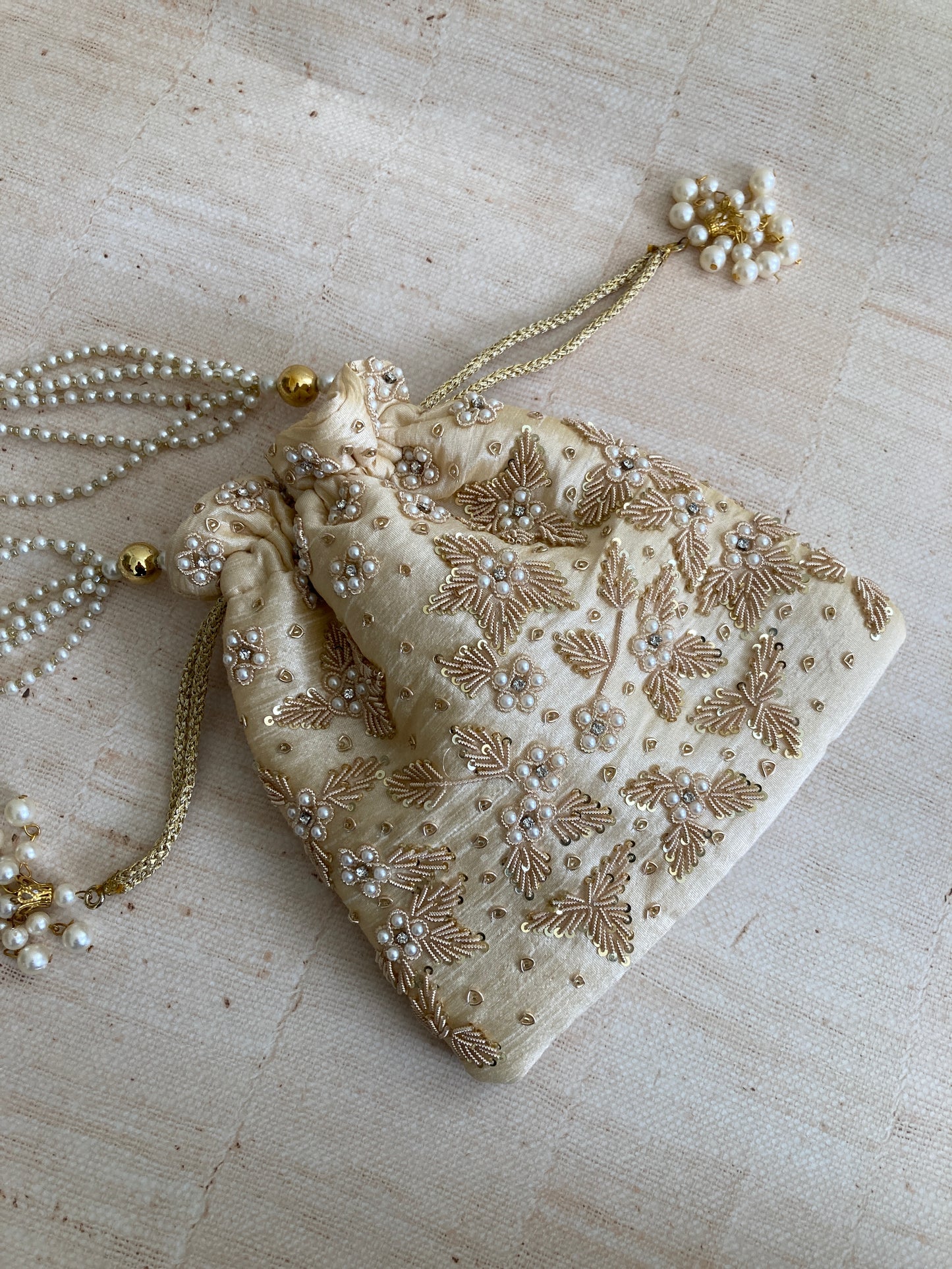 Simran Gold Pearl Potli Bag (ST810)