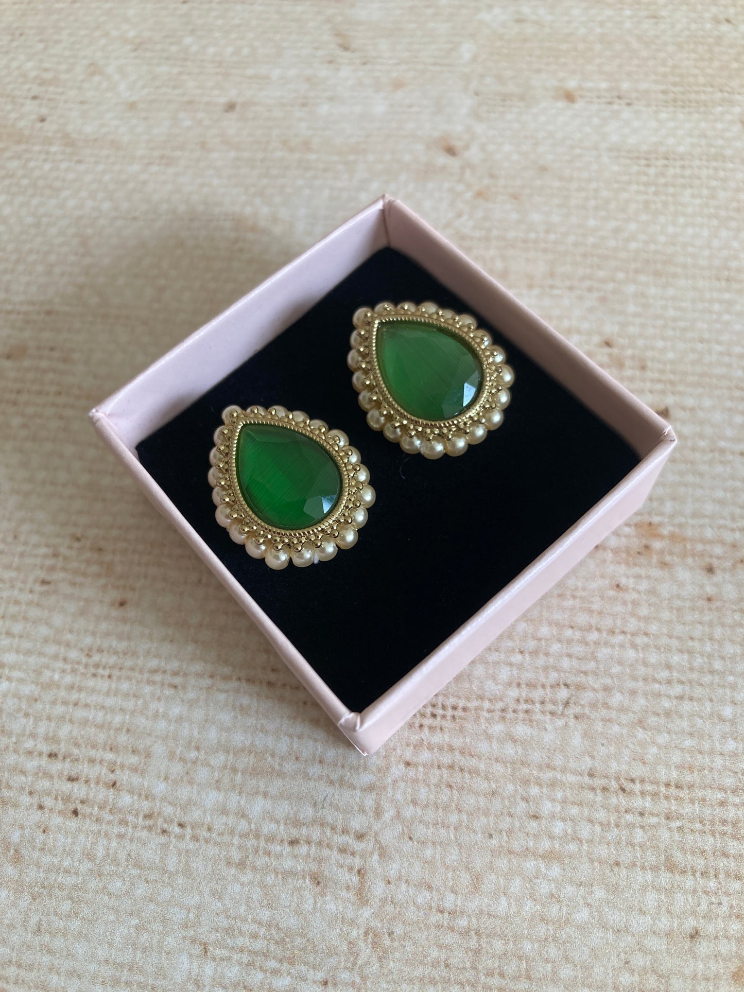 Maya Green Gold Stud Earrings (ST1035)