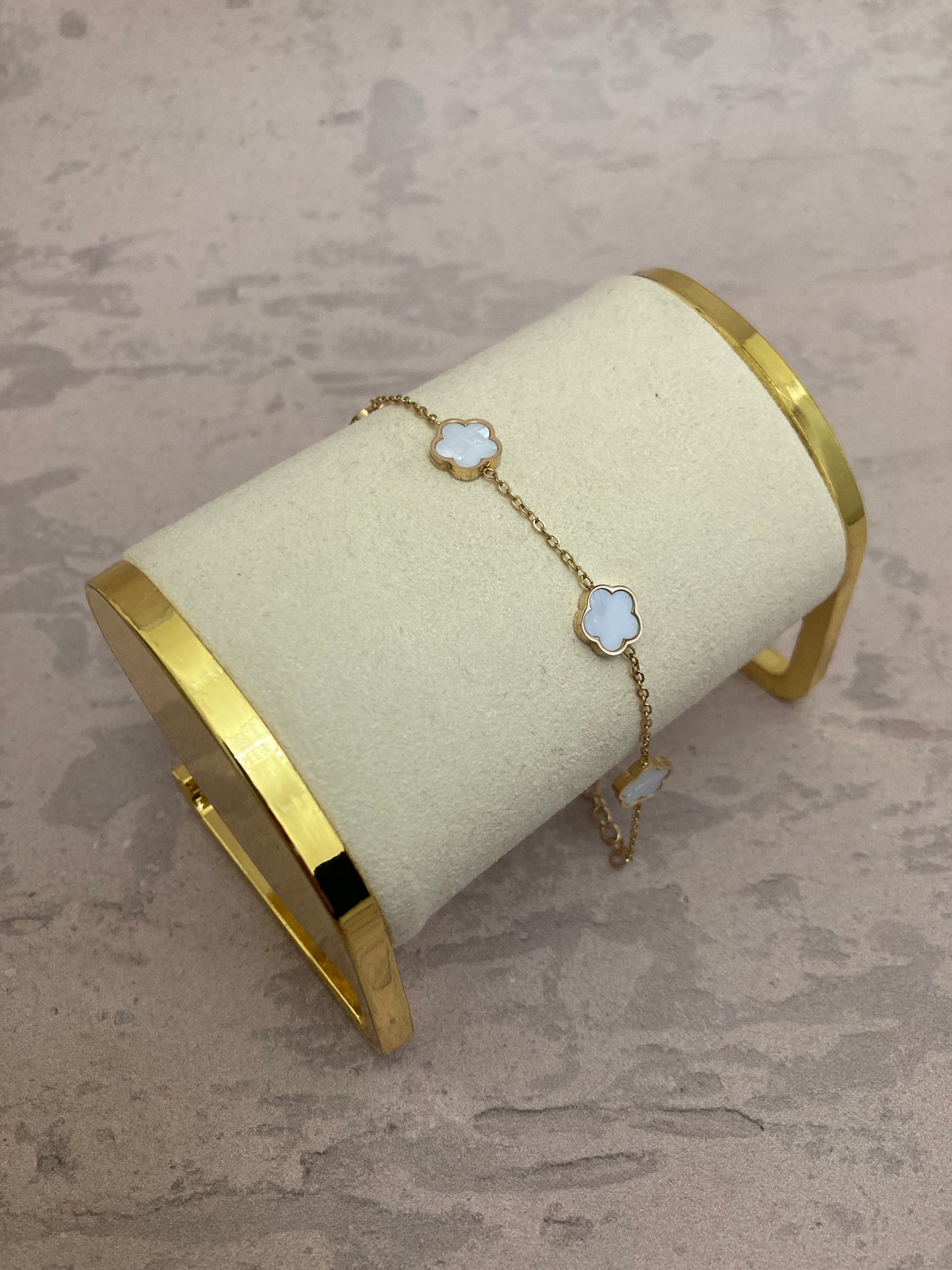 Valentina Clover Bracelet (ST819) (White)