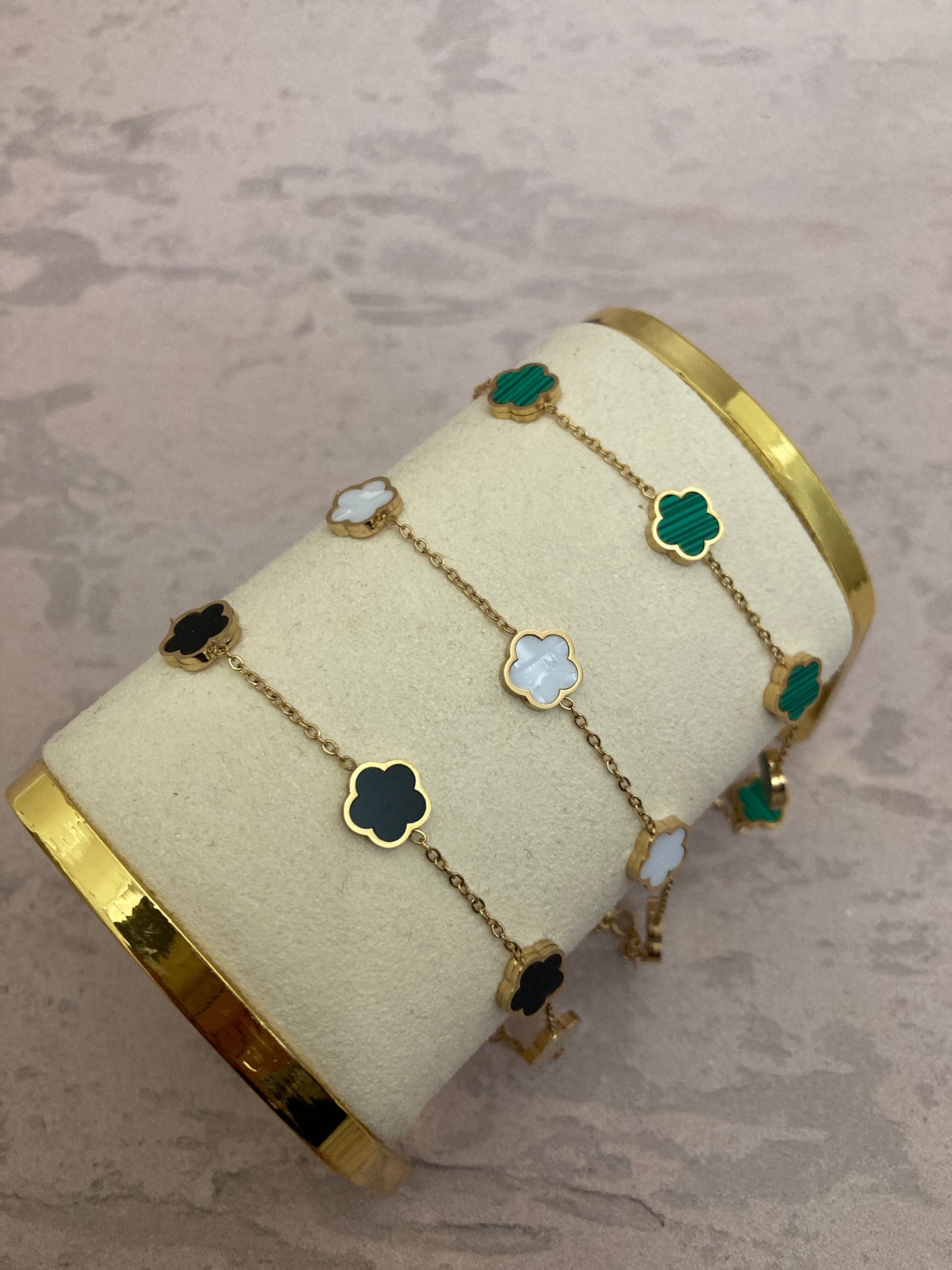 Valentina Clover Bracelet (ST819) (White)