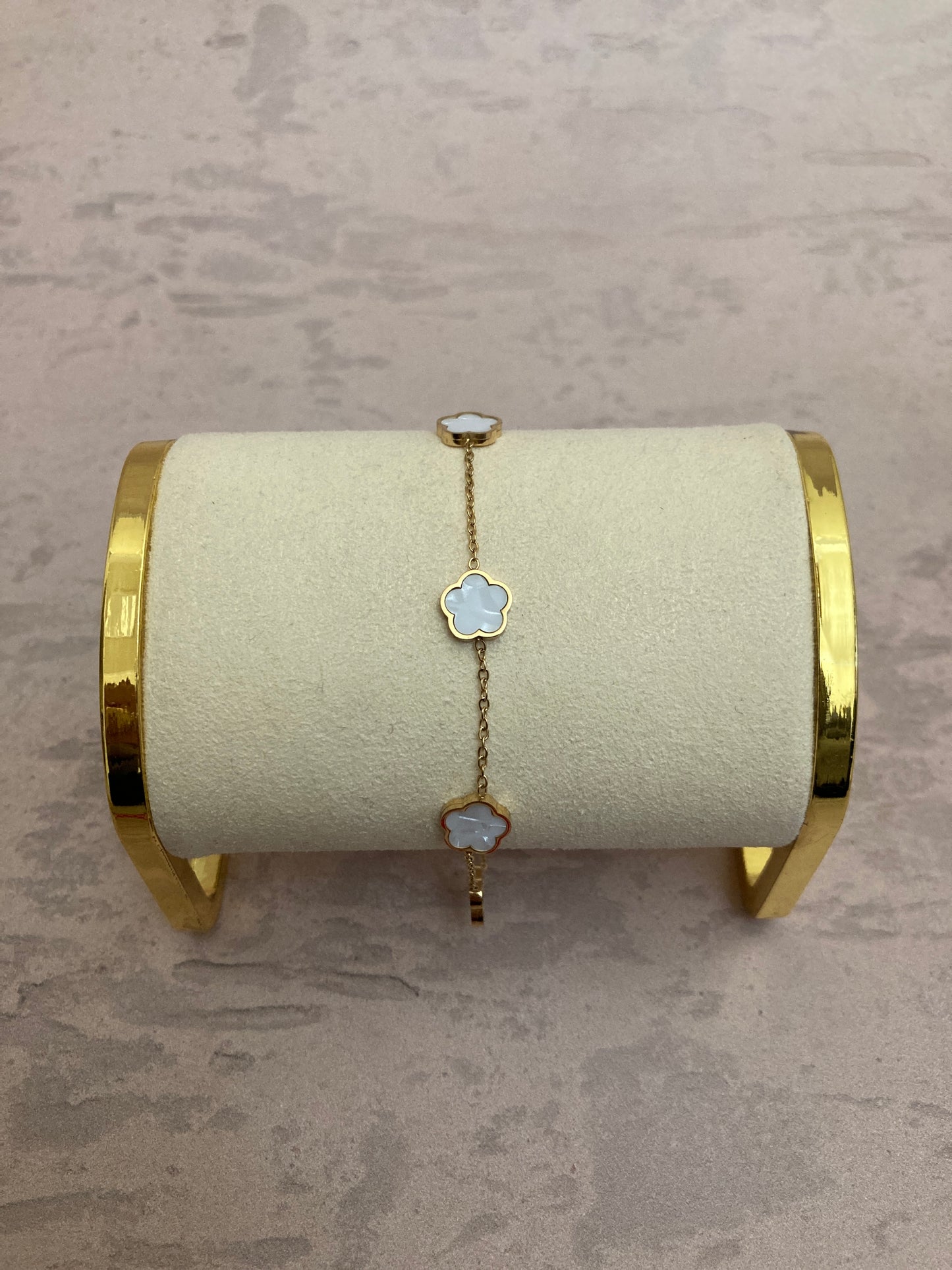 Valentina Clover Bracelet (ST819) (White)