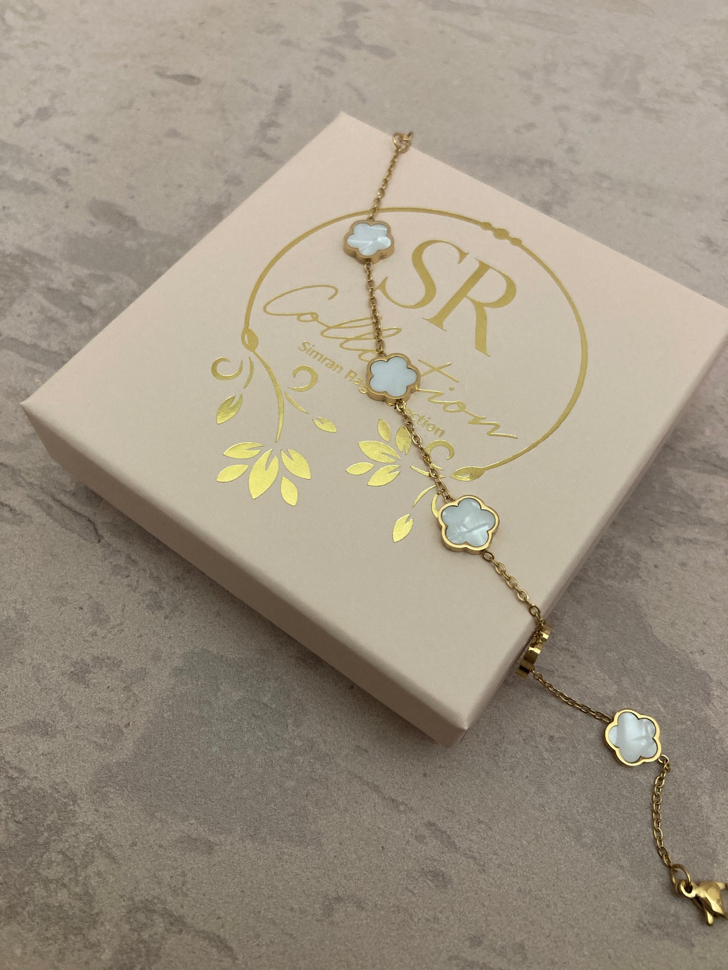 Valentina Clover Bracelet (ST819) (White)