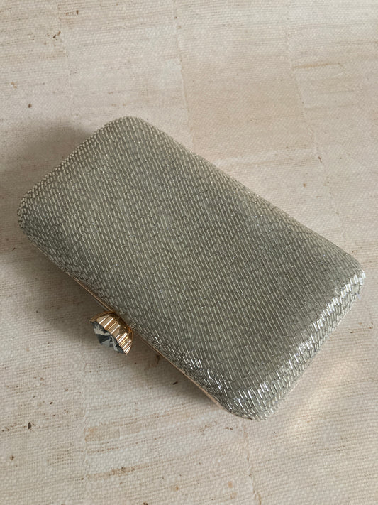 Thea (Rectangular Clutch) (Silver) (ST1028)