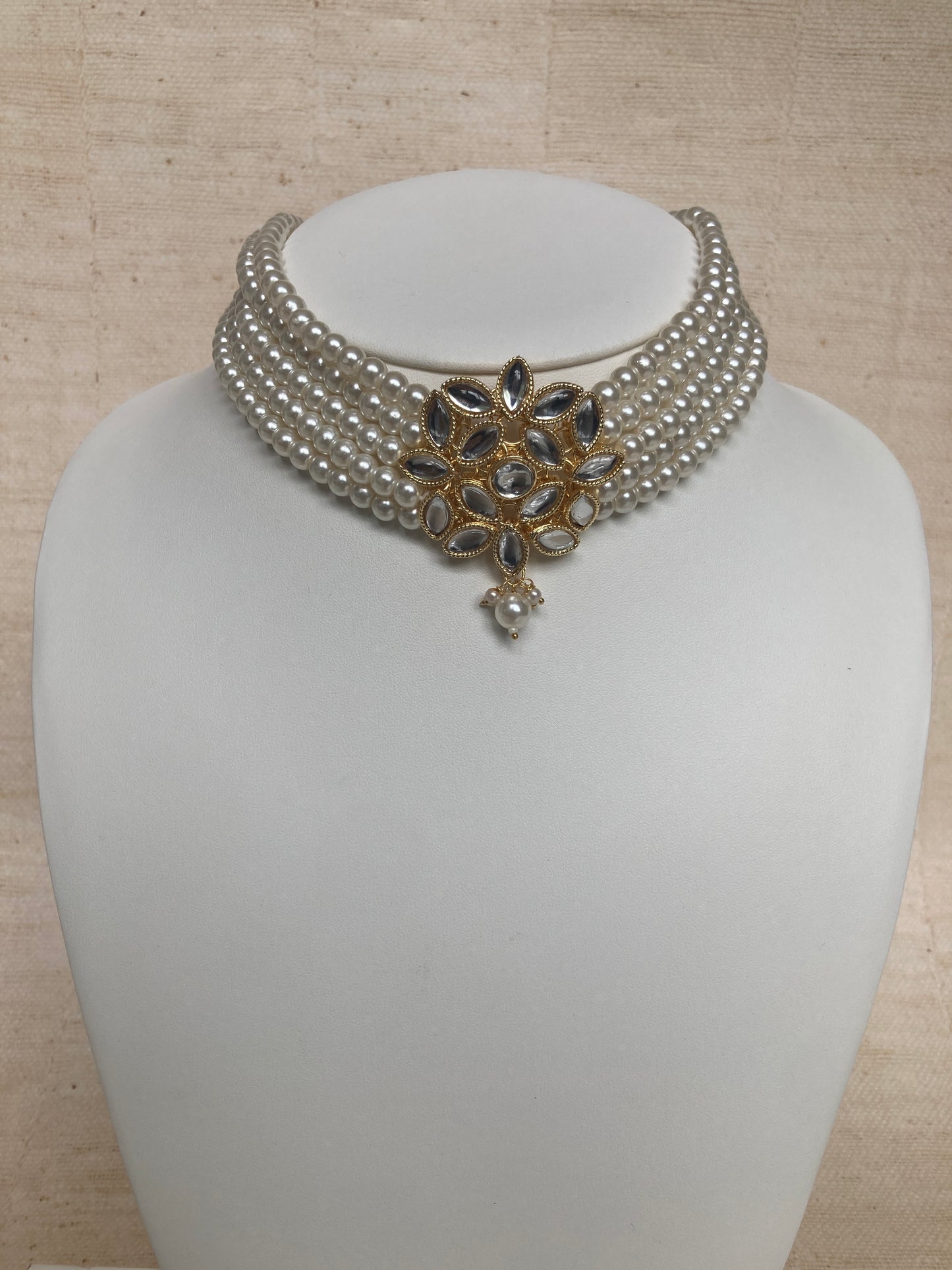 Nehchal 18K Gold Plated Kundan And Pearl Set (ST1048)