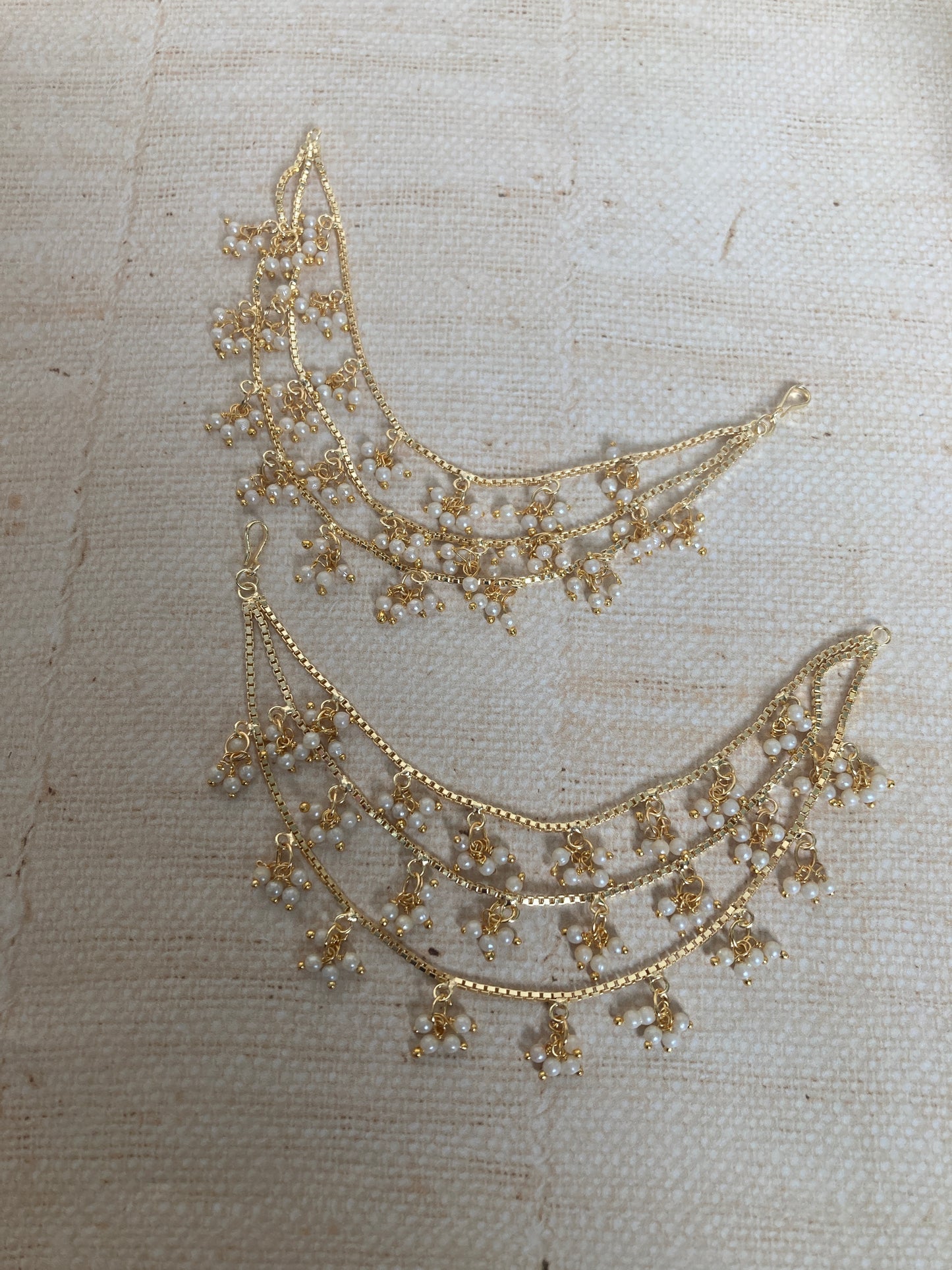 Gold Plated Pearl Ear Chains/Kaan Chain (ST1052)