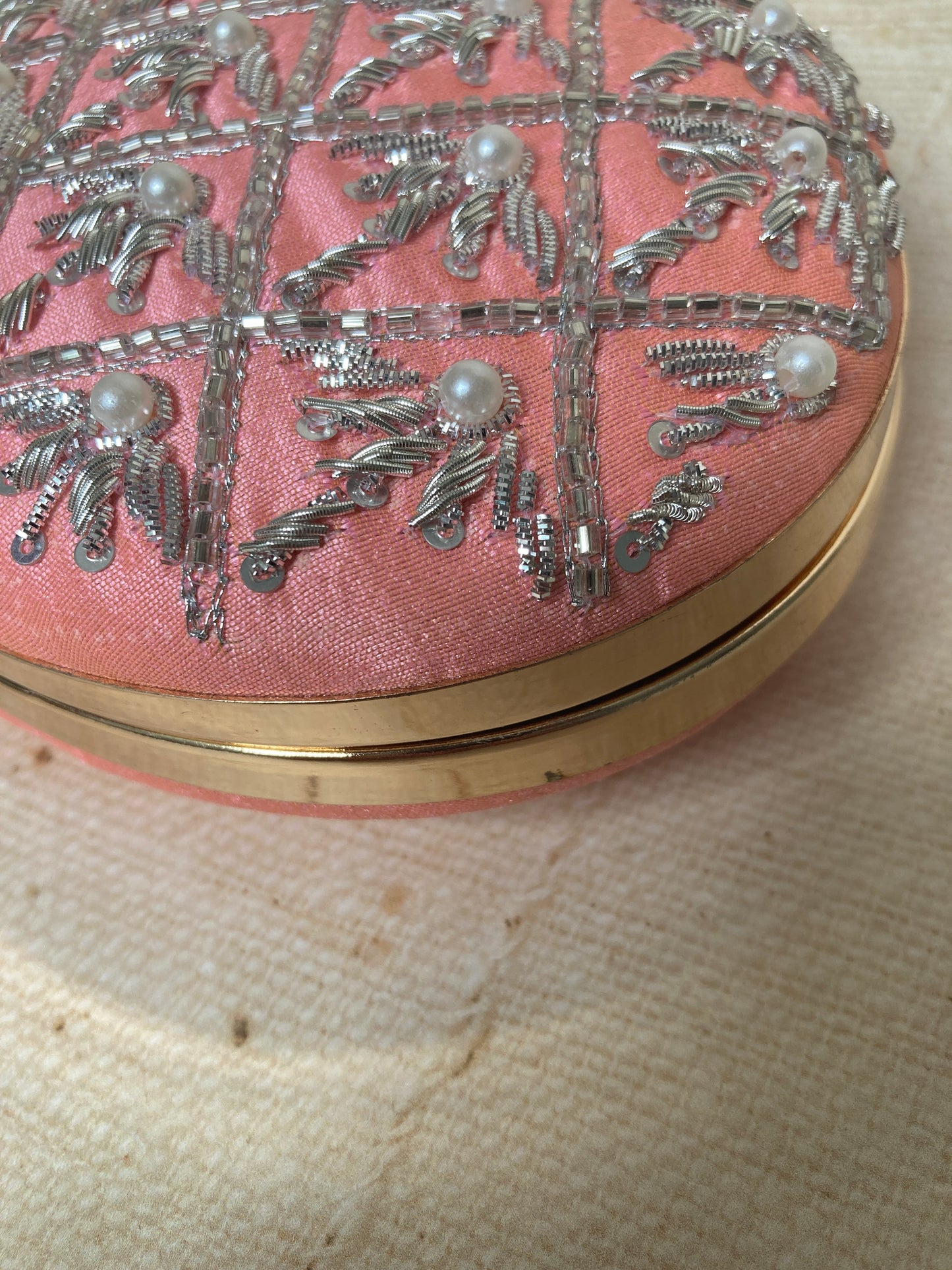 SALE Sophie (Oval Clutch) (Salmon Pink) (ST991)