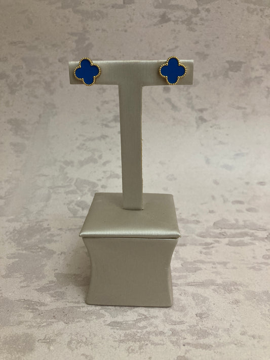 Clover Stud Earrings (ST814) (Blue)