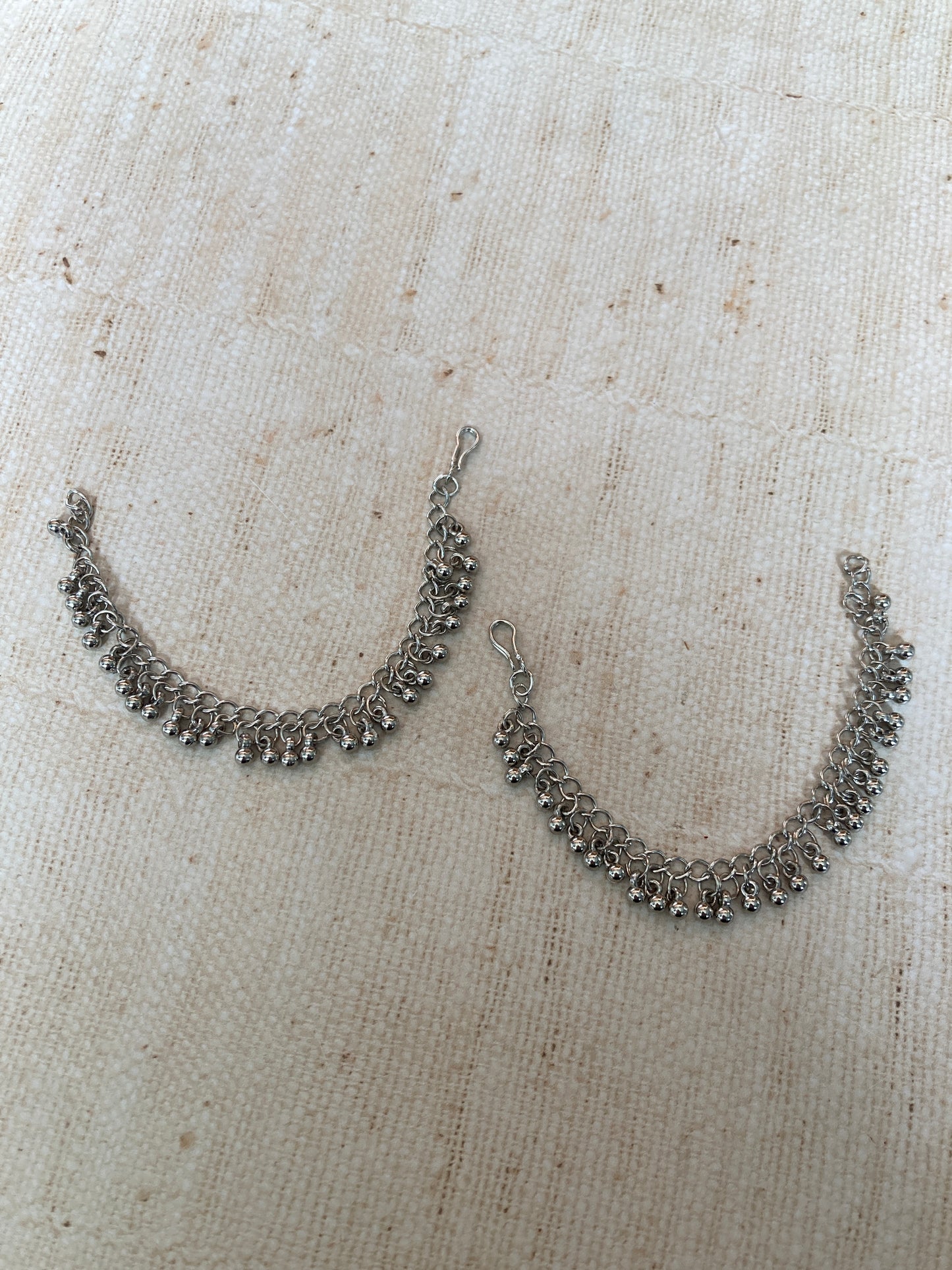 Silver Oxidised Ghungaroo Ear Chains/Kaan Chain (ST1060)