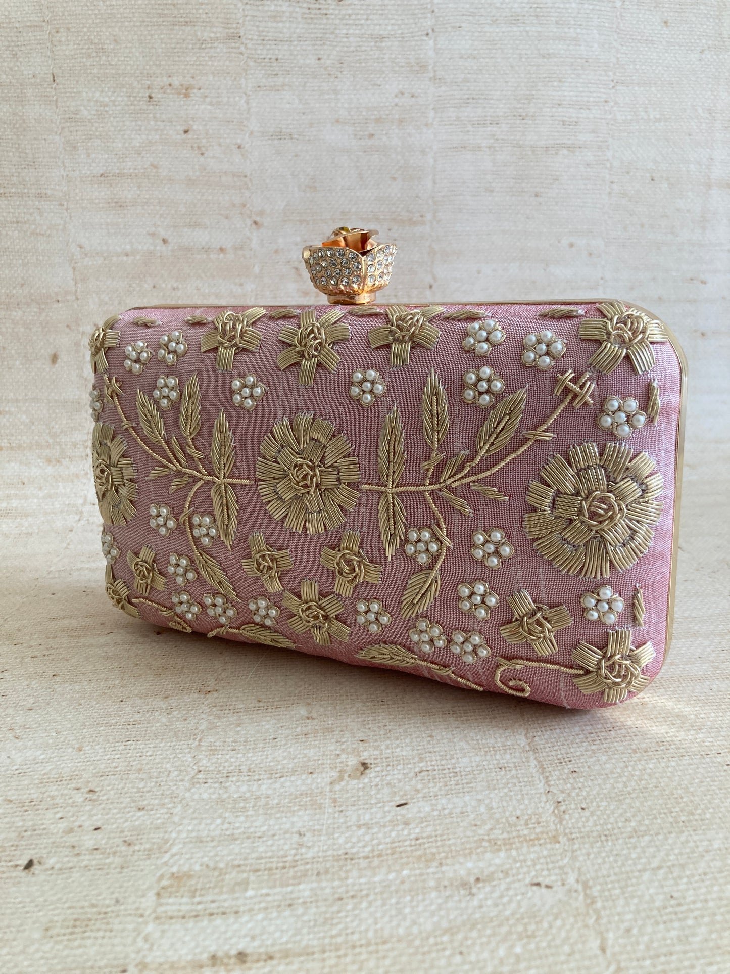Alina (Rectangular Clutch) (Dark Pink) (ST859)