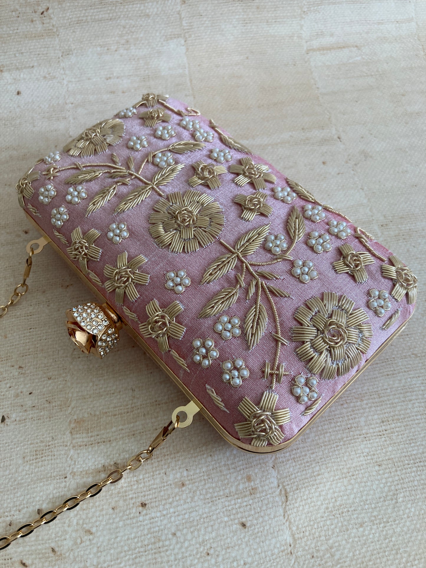 Alina (Rectangular Clutch) (Dark Pink) (ST859)
