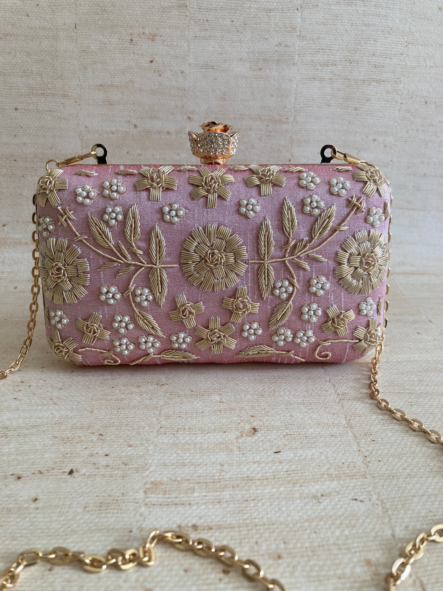 Alina (Rectangular Clutch) (Dark Pink) (ST859)