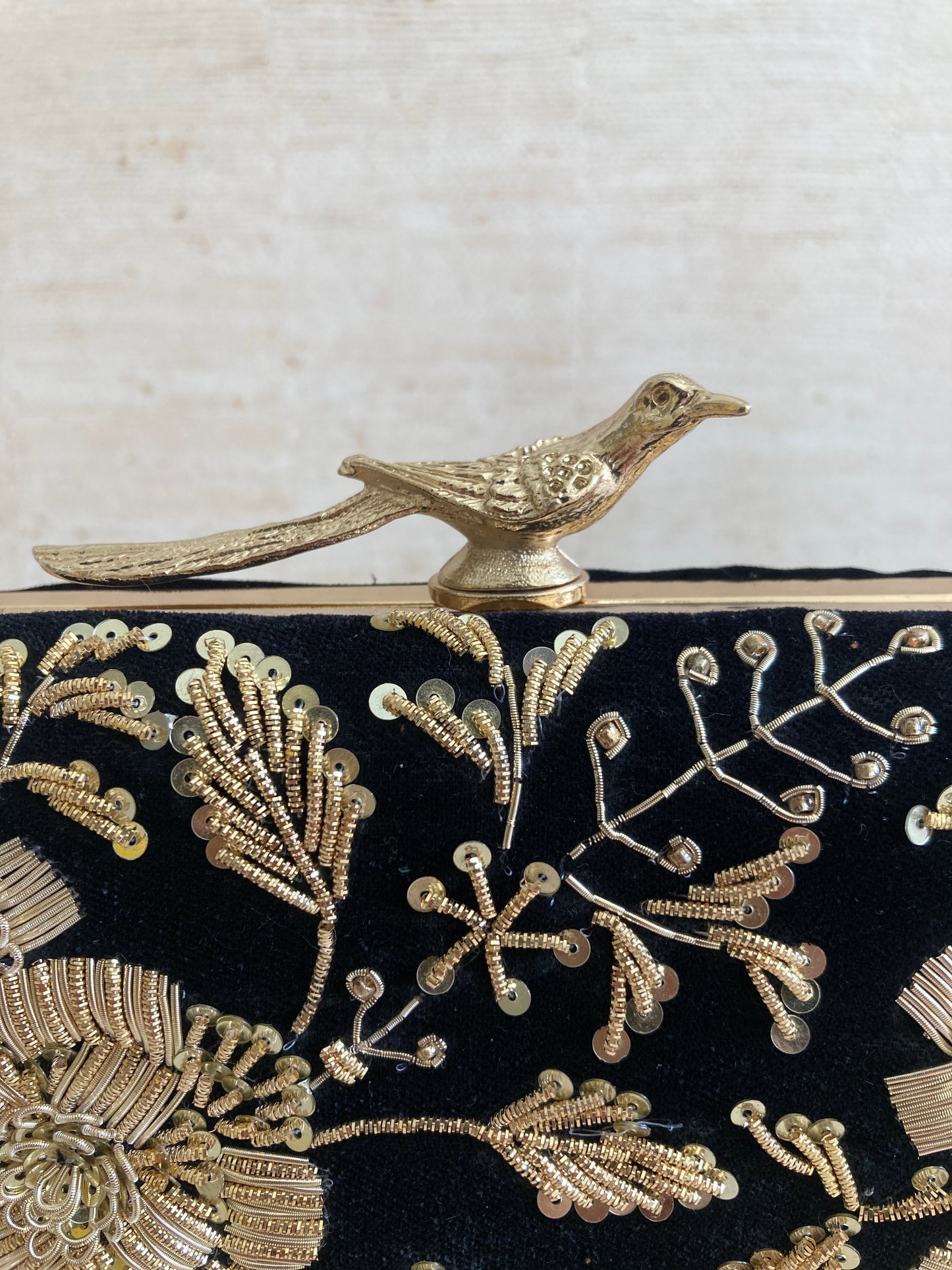 Laya (Velvet Rectangular Clutch) (Black) (ST1043)