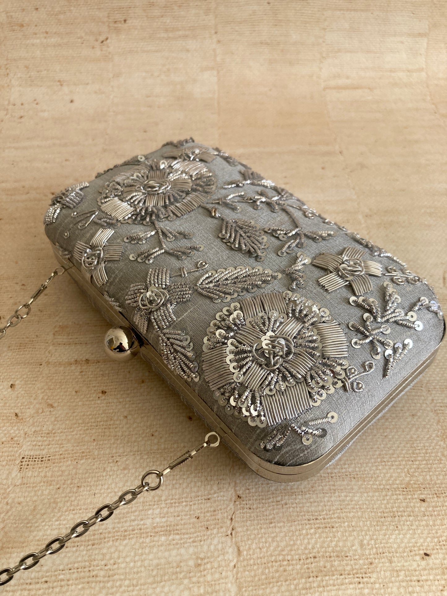 Elisa (Rectangular Clutch) (Grey) (ST1044)