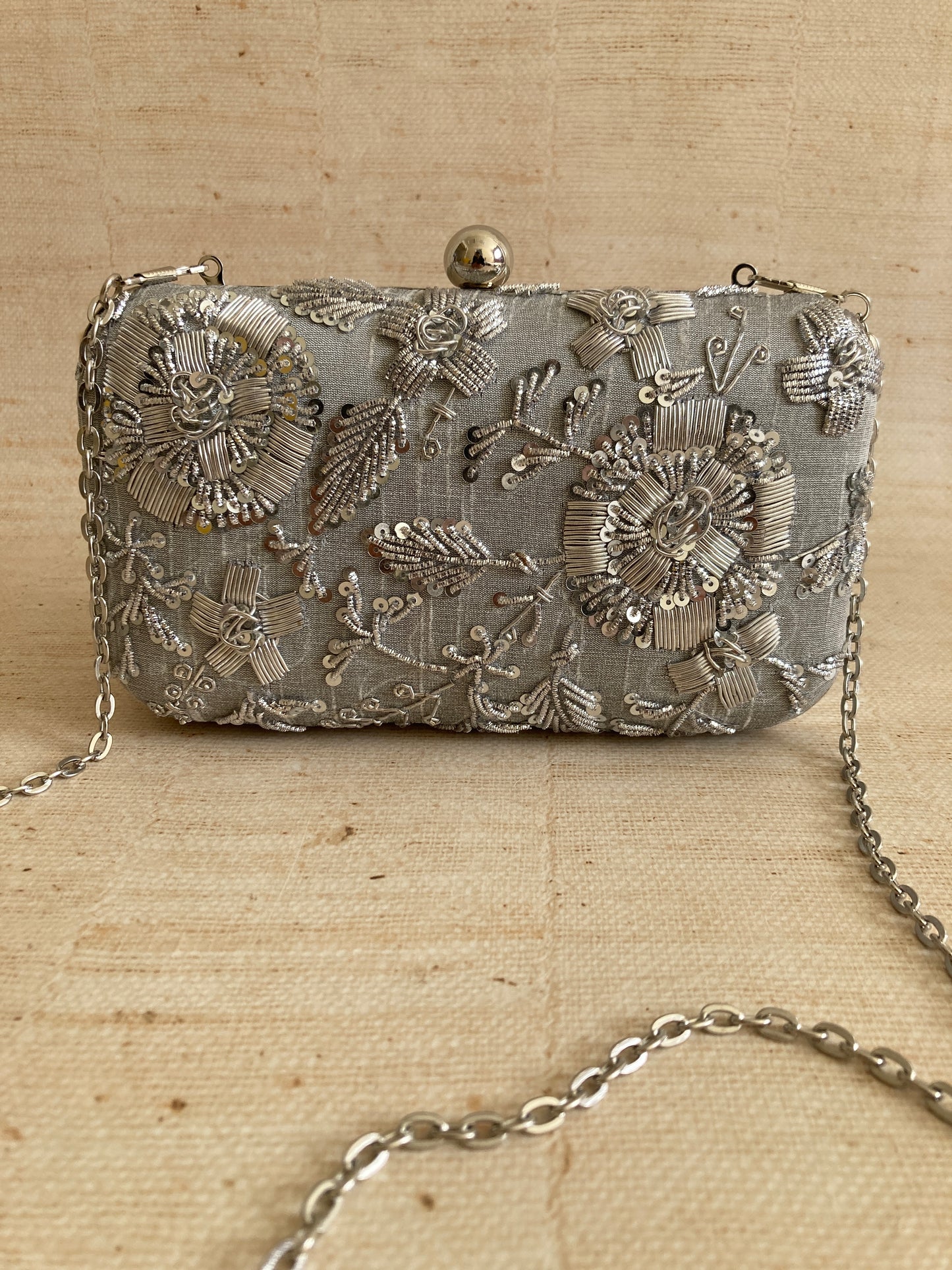 Elisa (Rectangular Clutch) (Grey) (ST1044)