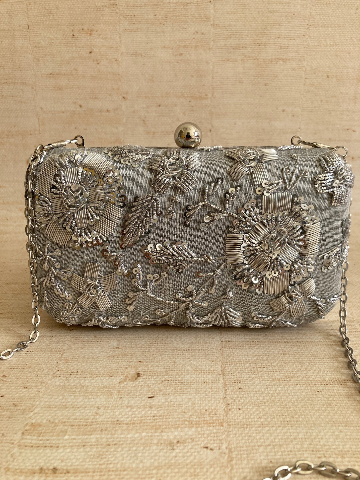 Elisa (Rectangular Clutch) (Grey) (ST1044)