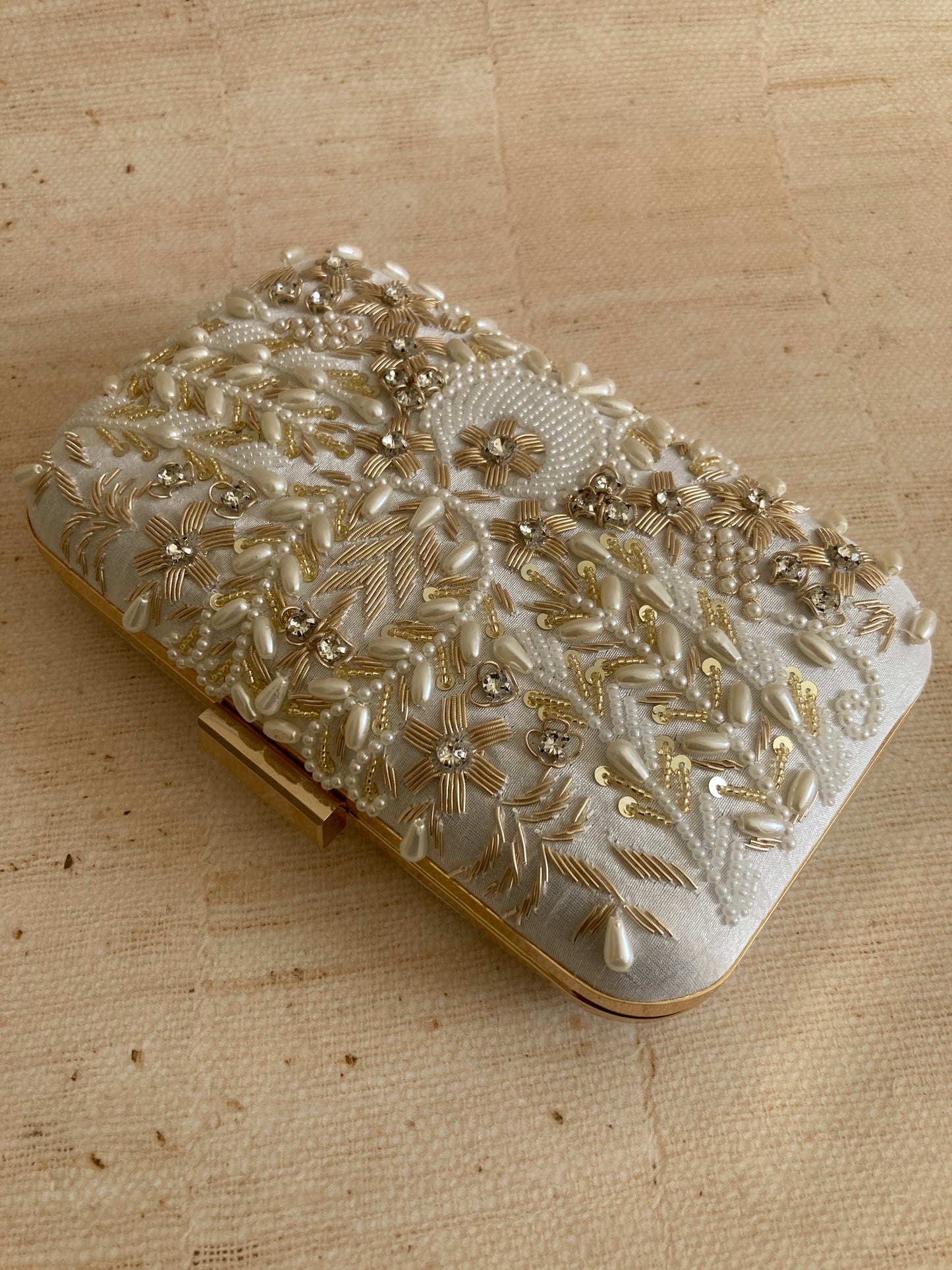 Cairo (Rectangular Clutch) (White) (ST920)