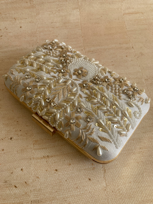 Cairo (Rectangular Clutch) (White) (ST920)