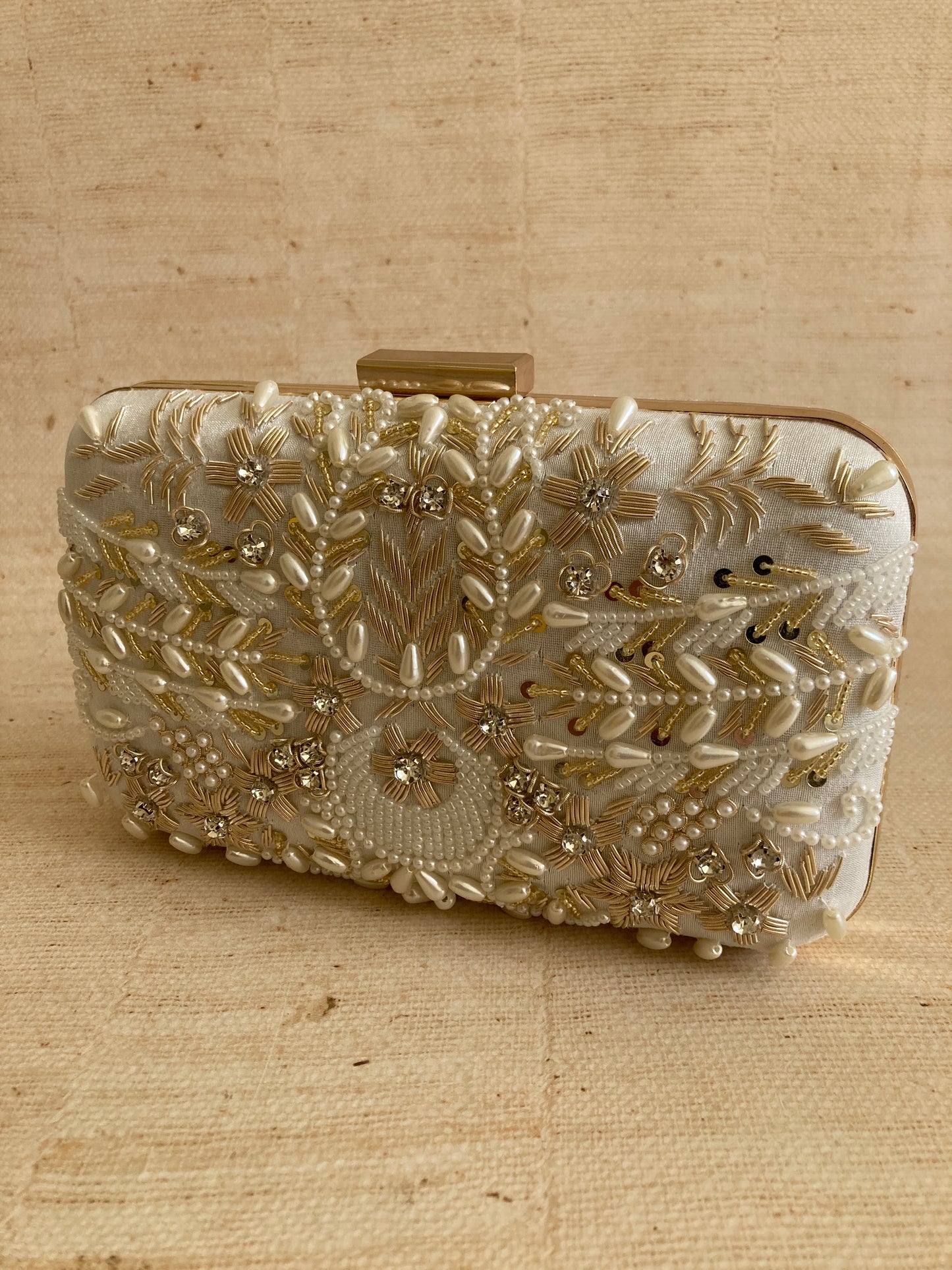 Cairo (Rectangular Clutch) (White) (ST920)