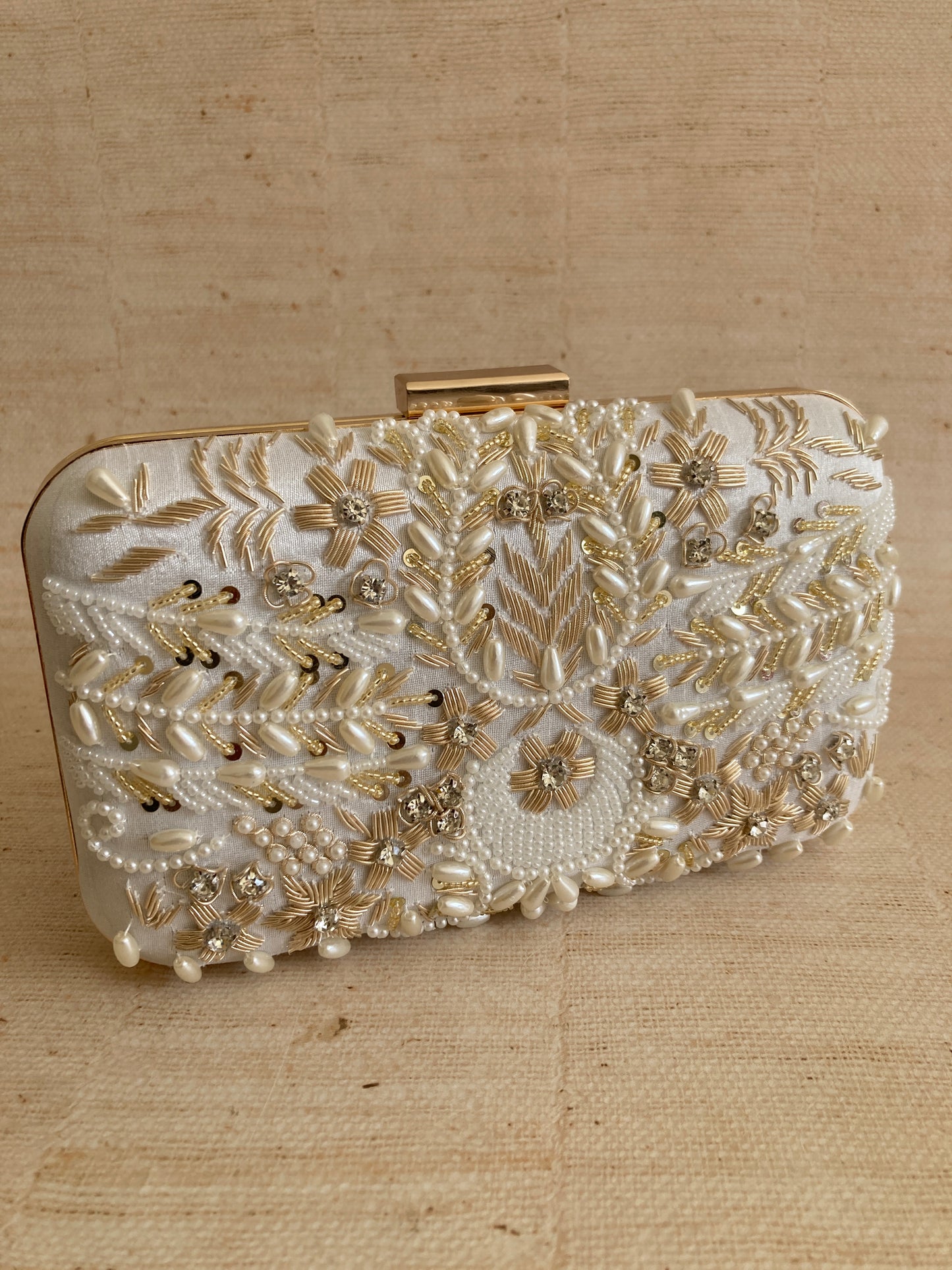 Cairo (Rectangular Clutch) (White) (ST920)