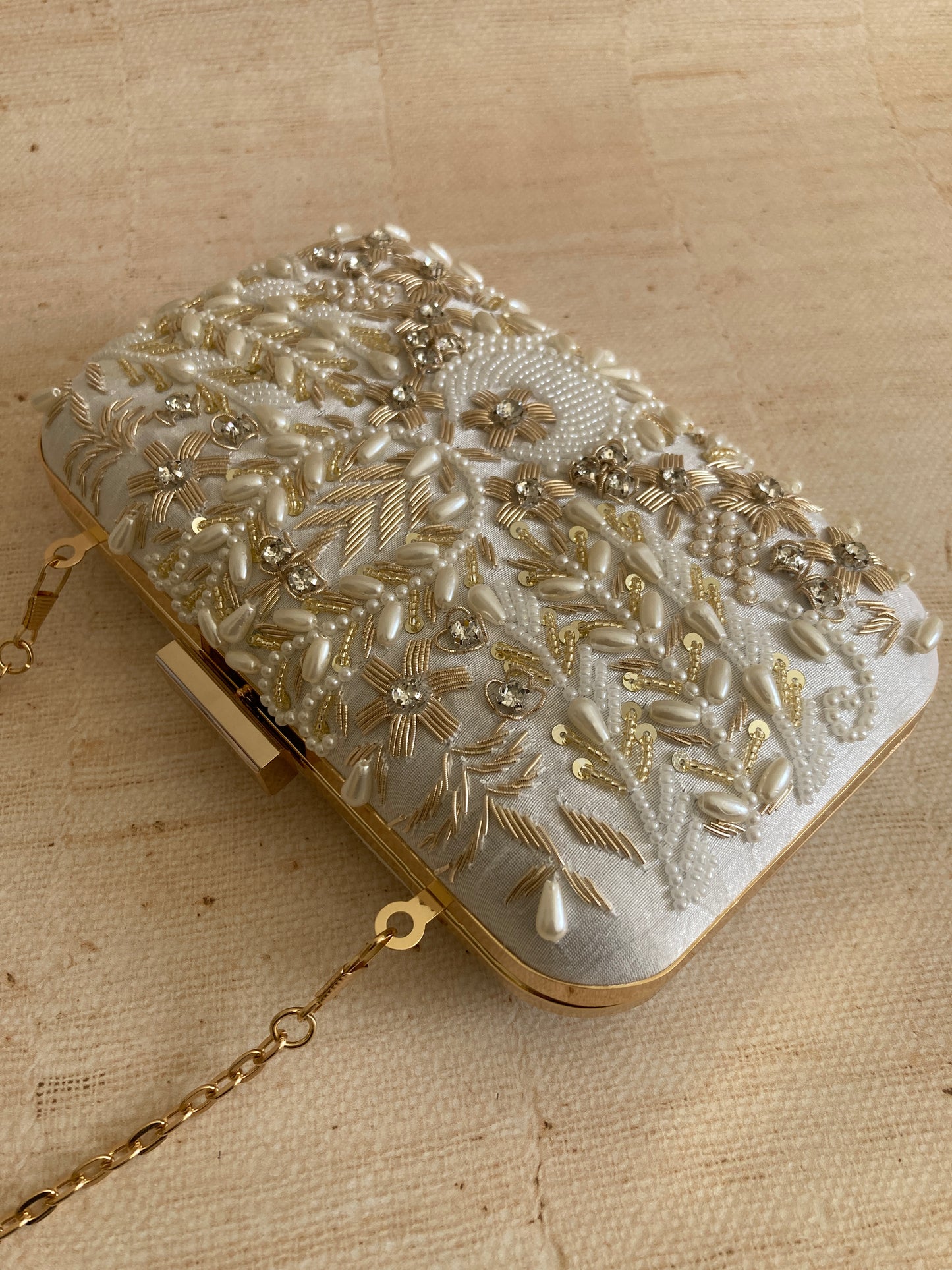 Cairo (Rectangular Clutch) (White) (ST920)
