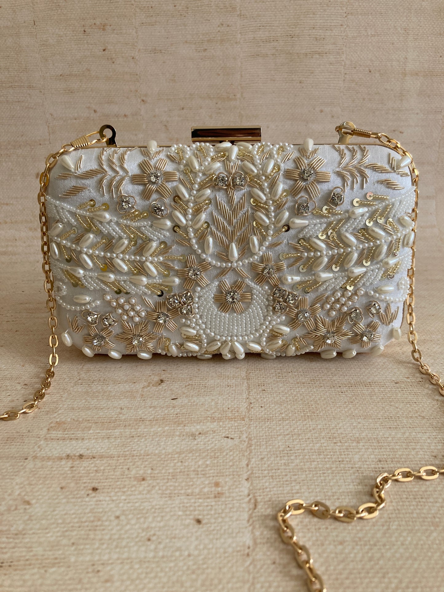 Cairo (Rectangular Clutch) (White) (ST920)