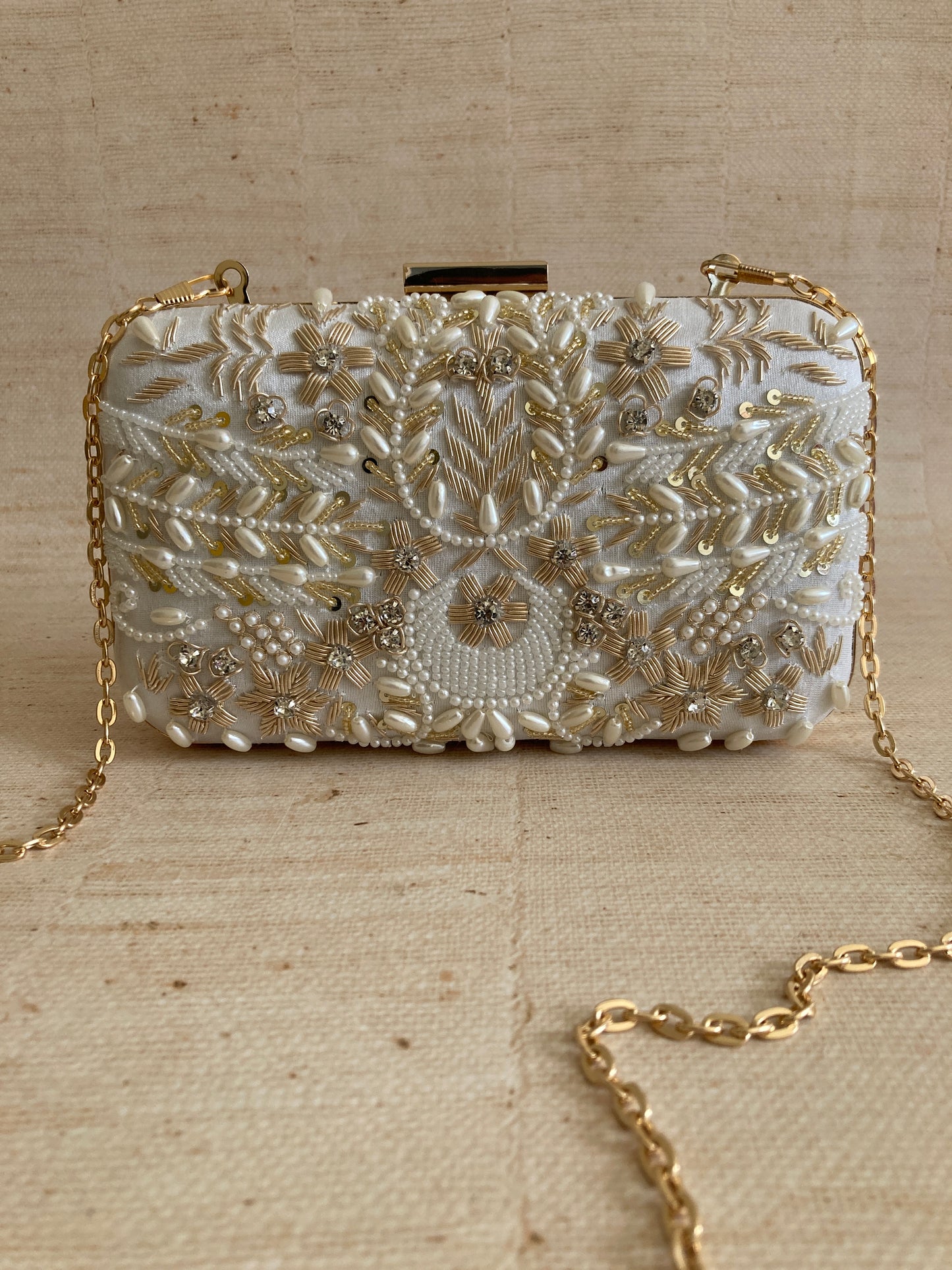 Cairo (Rectangular Clutch) (White) (ST920)