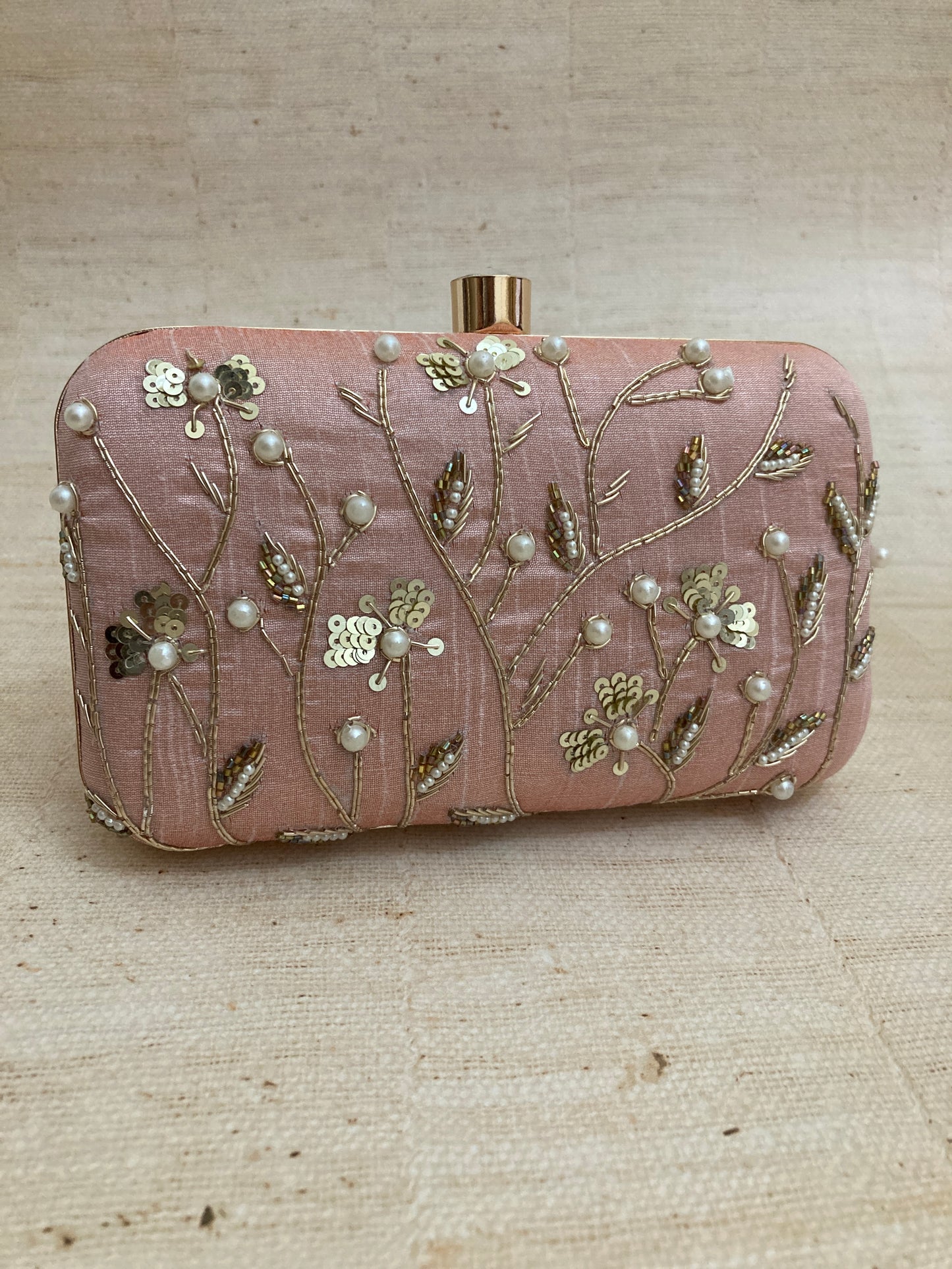 Mehreen Rectangular Clutch (Light Pink) (ST132)