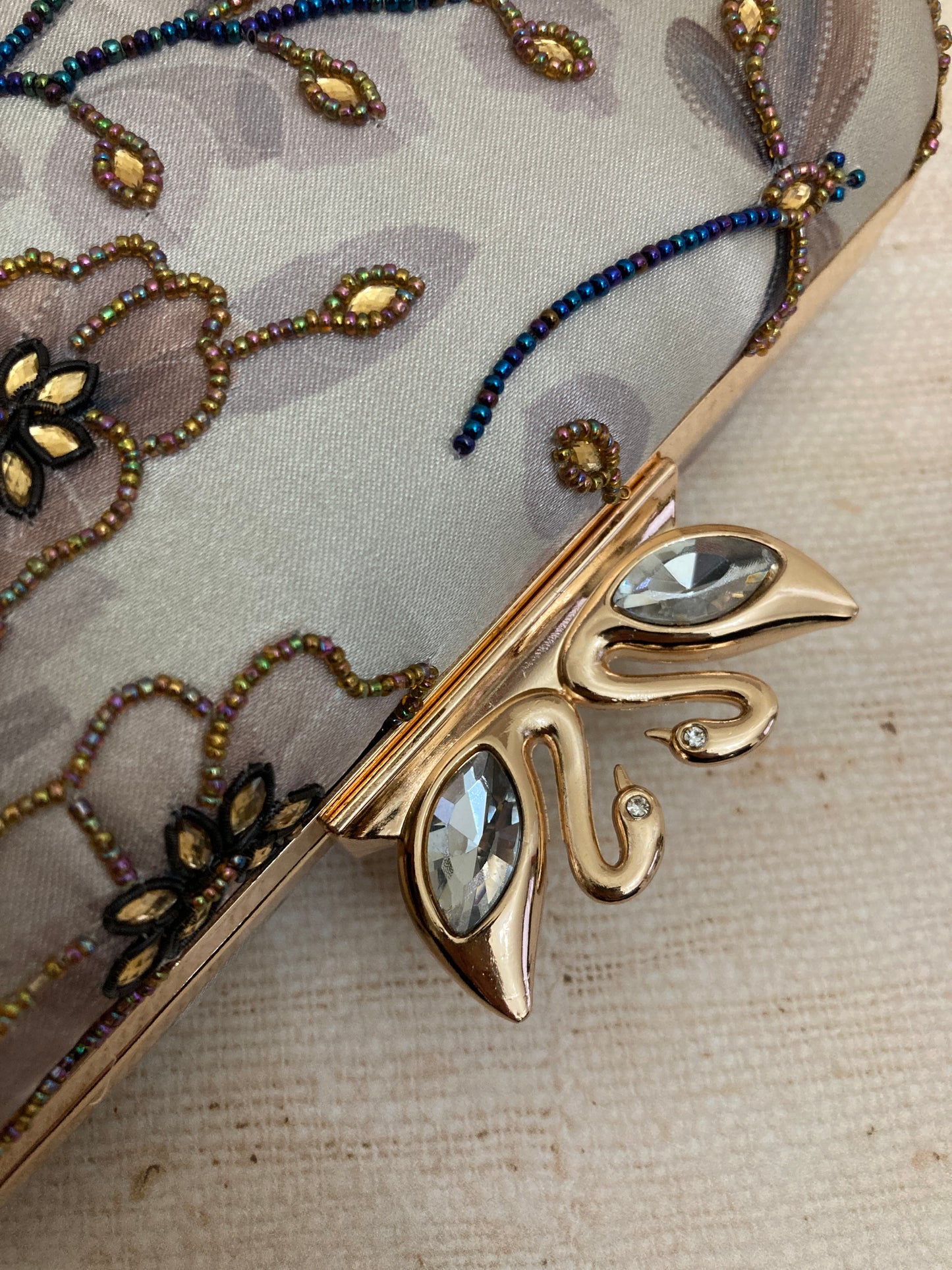 Fleur (Rectangular Clutch) (Grey Floral)(ST302)