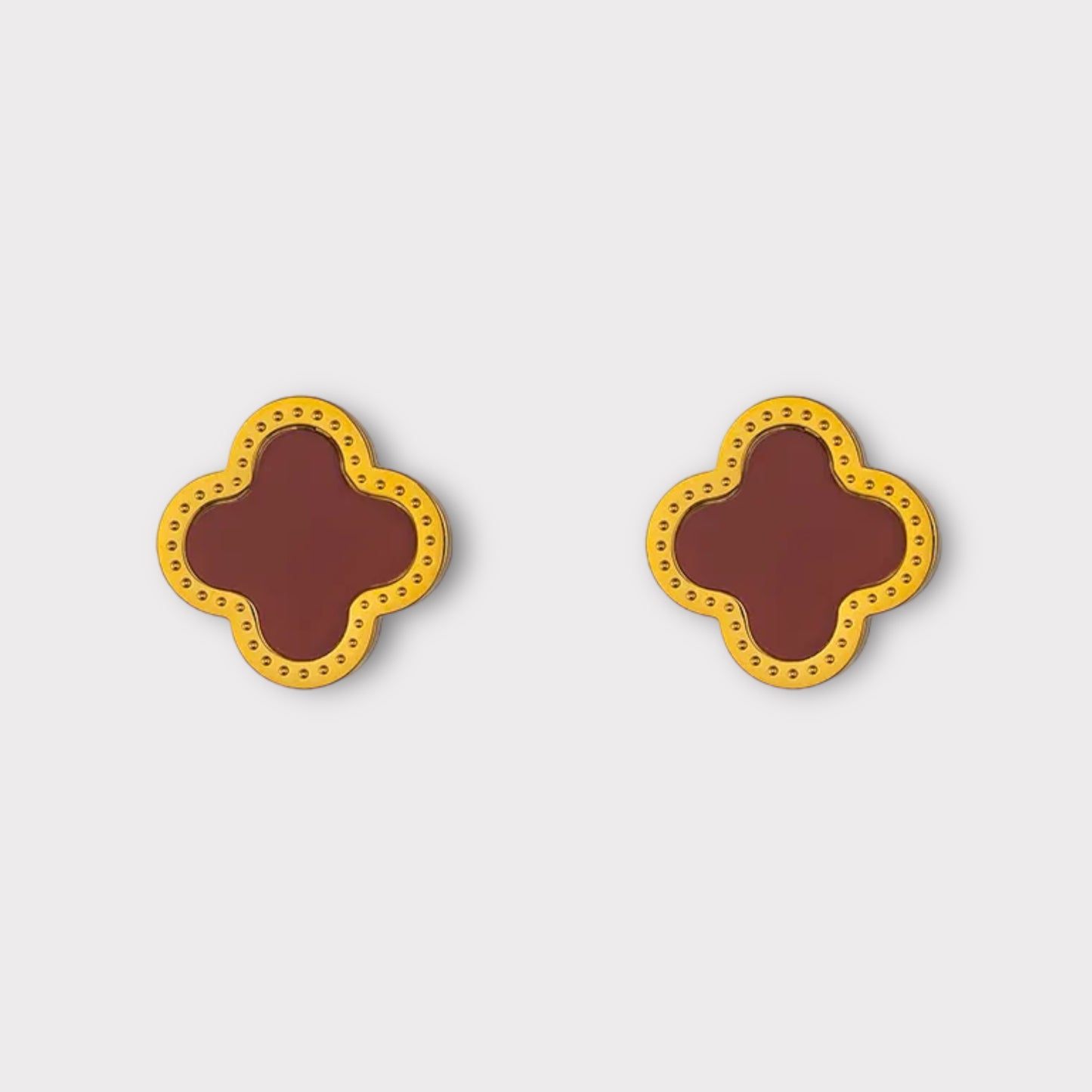 Clover Stud Earrings (ST814) (Maroon)