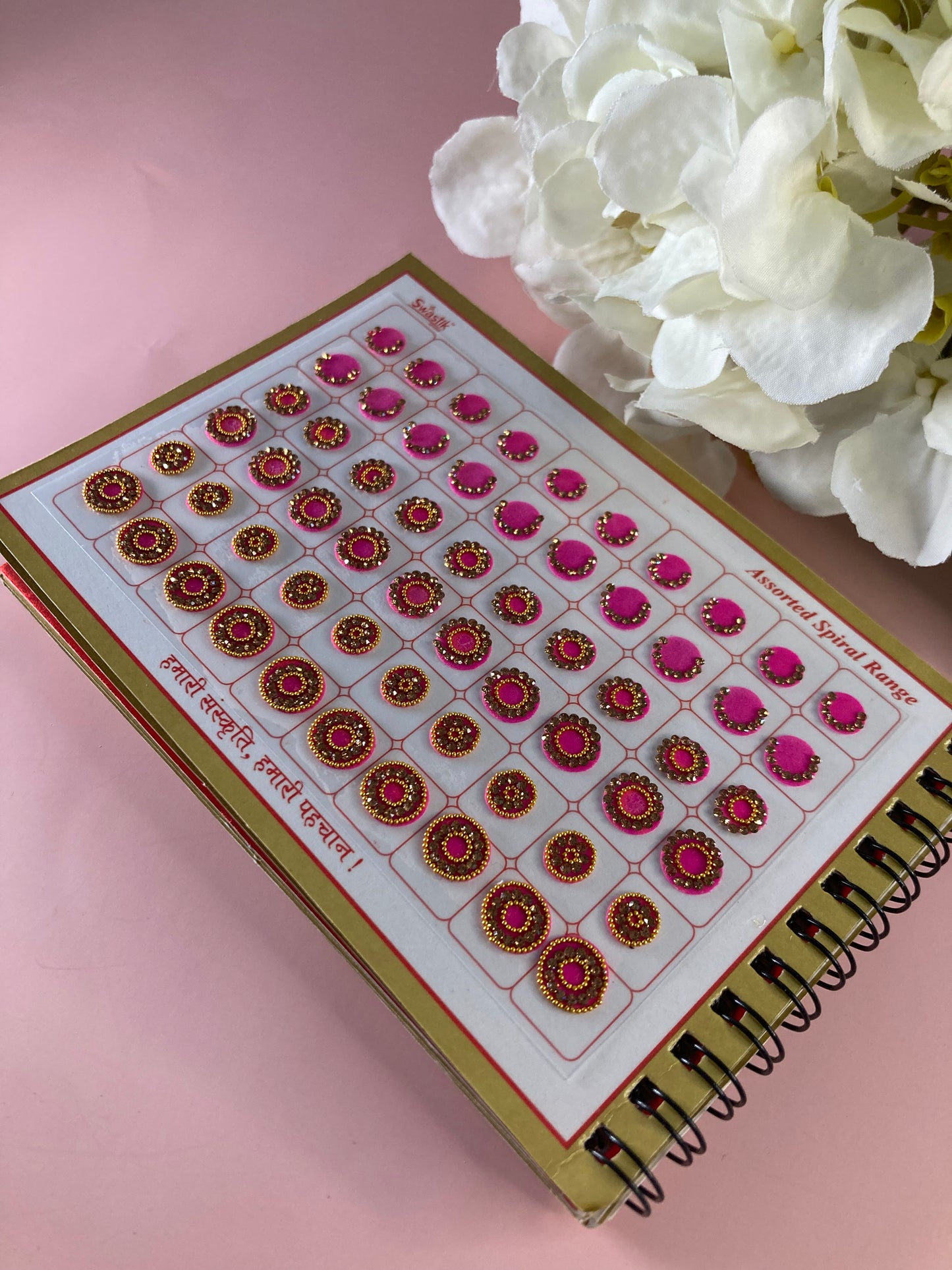 Bronze Stone Border Assorted Velvet 600 Bindi Booklet (ST703)