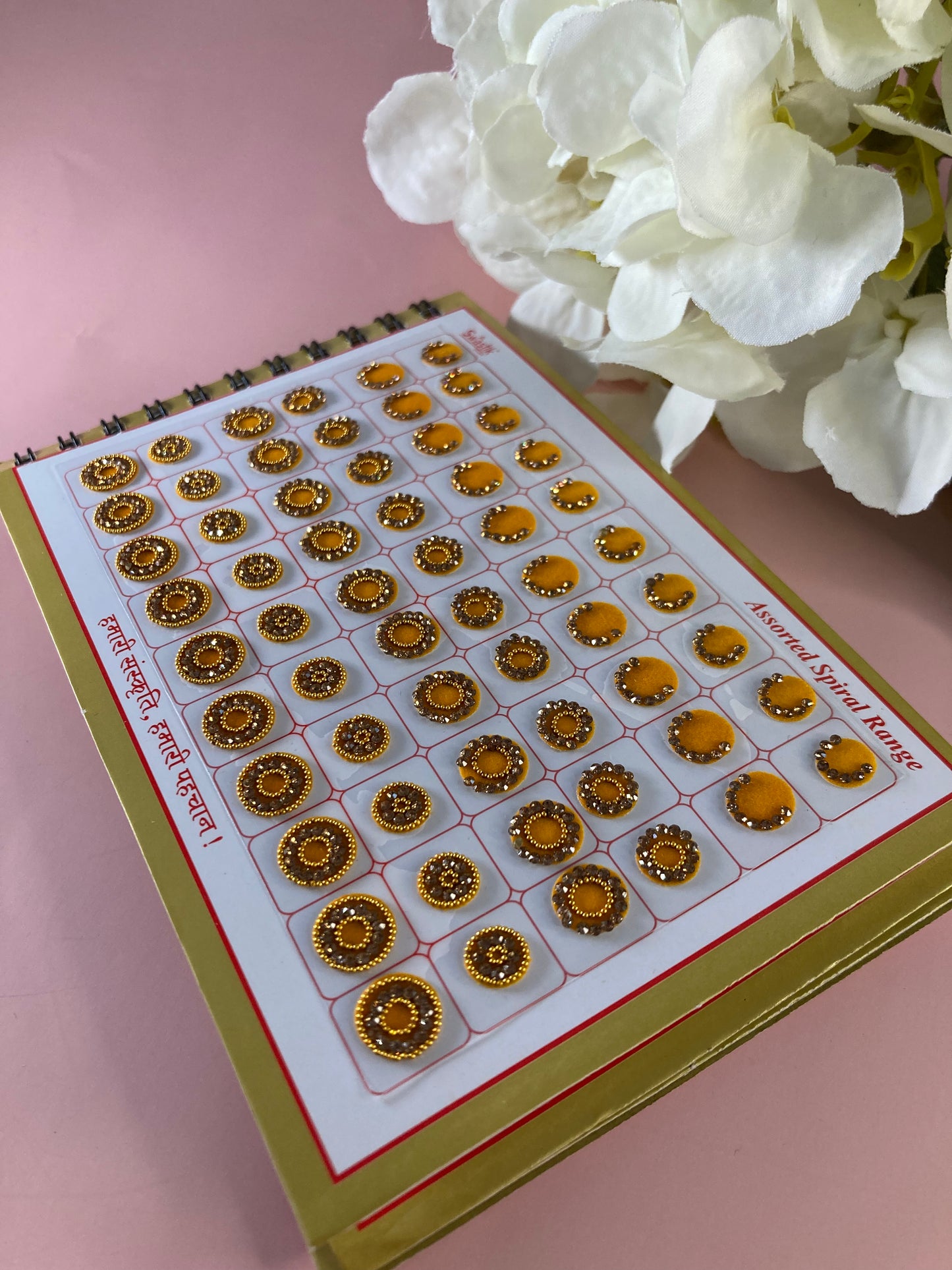 Bronze Stone Border Assorted Velvet 600 Bindi Booklet (ST703)