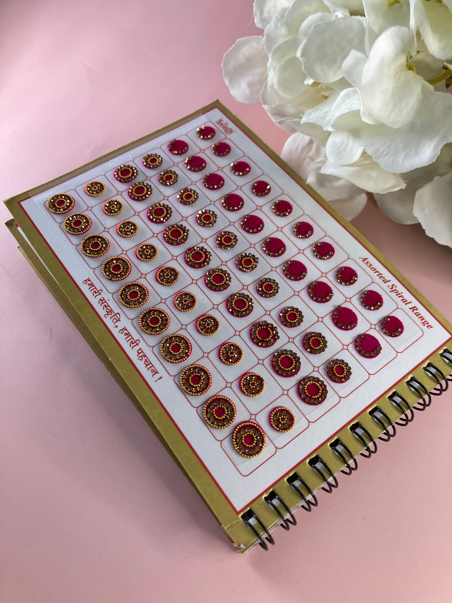 Bronze Stone Border Assorted Velvet 600 Bindi Booklet (ST703)