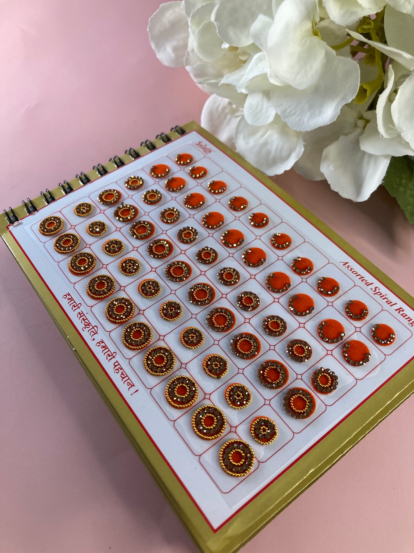 Bronze Stone Border Assorted Velvet 600 Bindi Booklet (ST703)