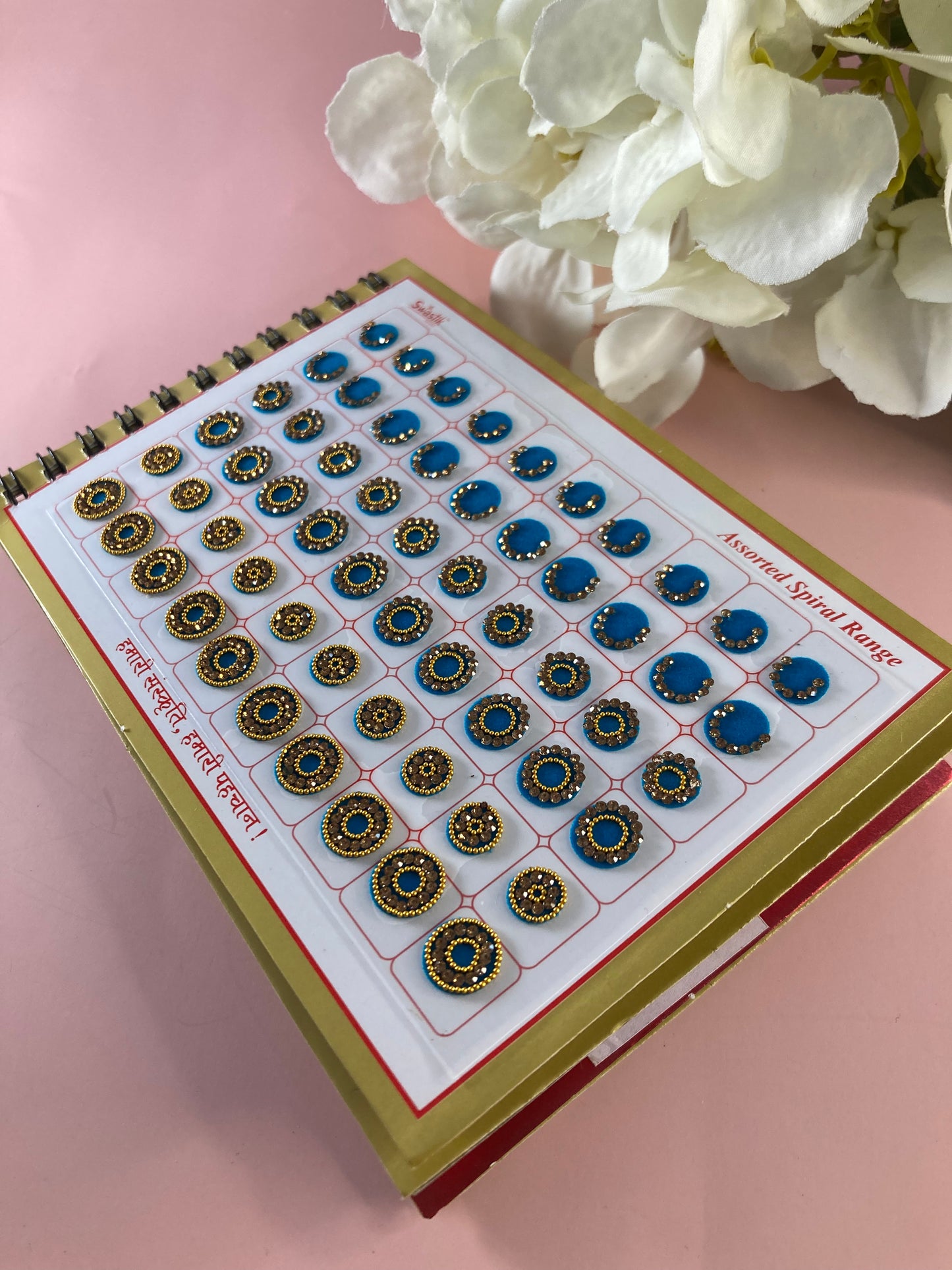 Bronze Stone Border Assorted Velvet 600 Bindi Booklet (ST703)