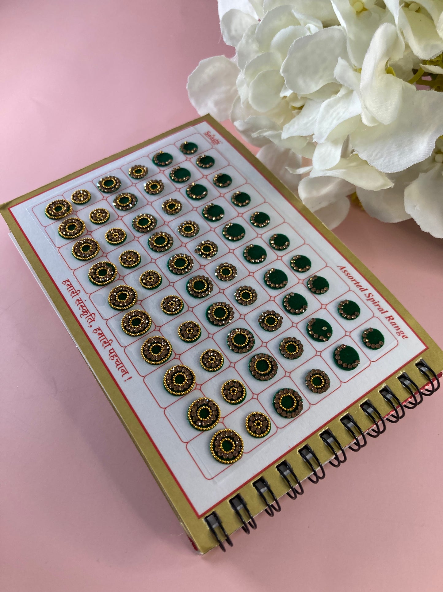 Bronze Stone Border Assorted Velvet 600 Bindi Booklet (ST703)
