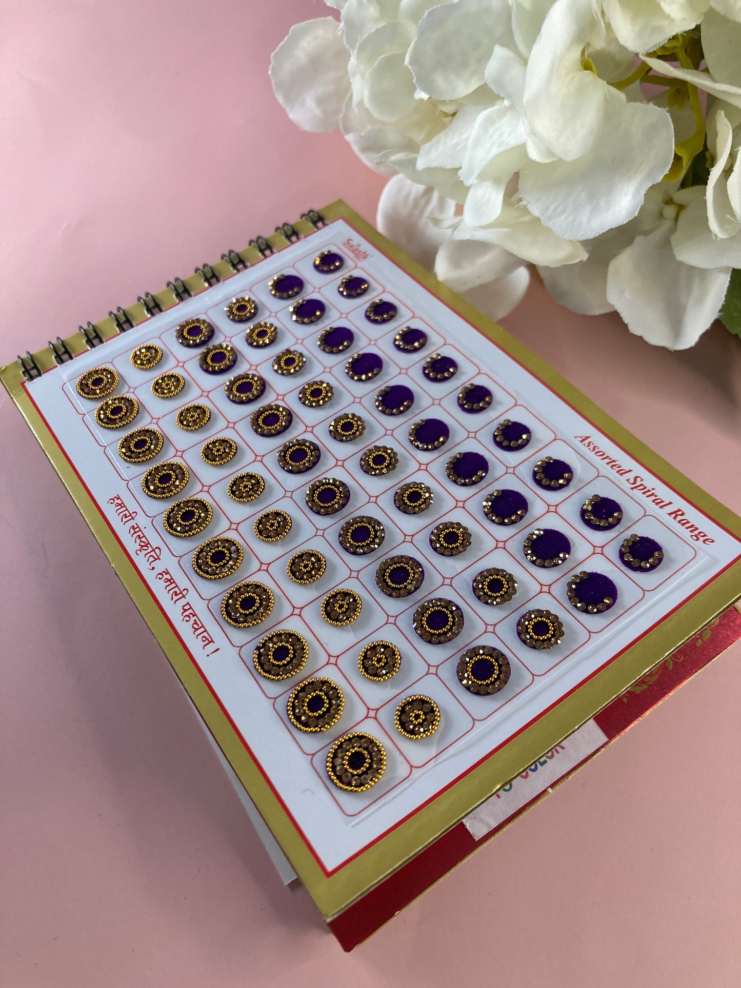 Bronze Stone Border Assorted Velvet 600 Bindi Booklet (ST703)