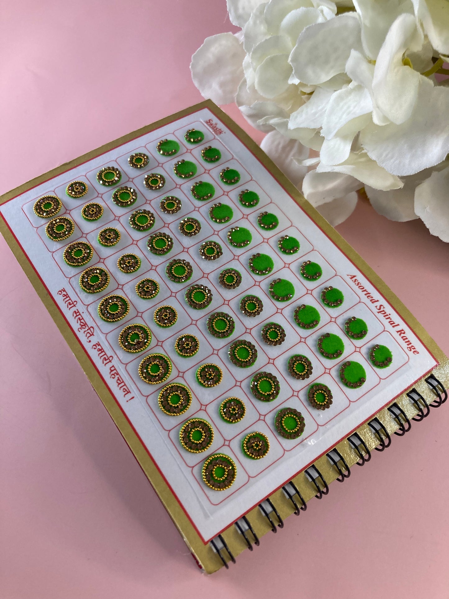 Bronze Stone Border Assorted Velvet 600 Bindi Booklet (ST703)