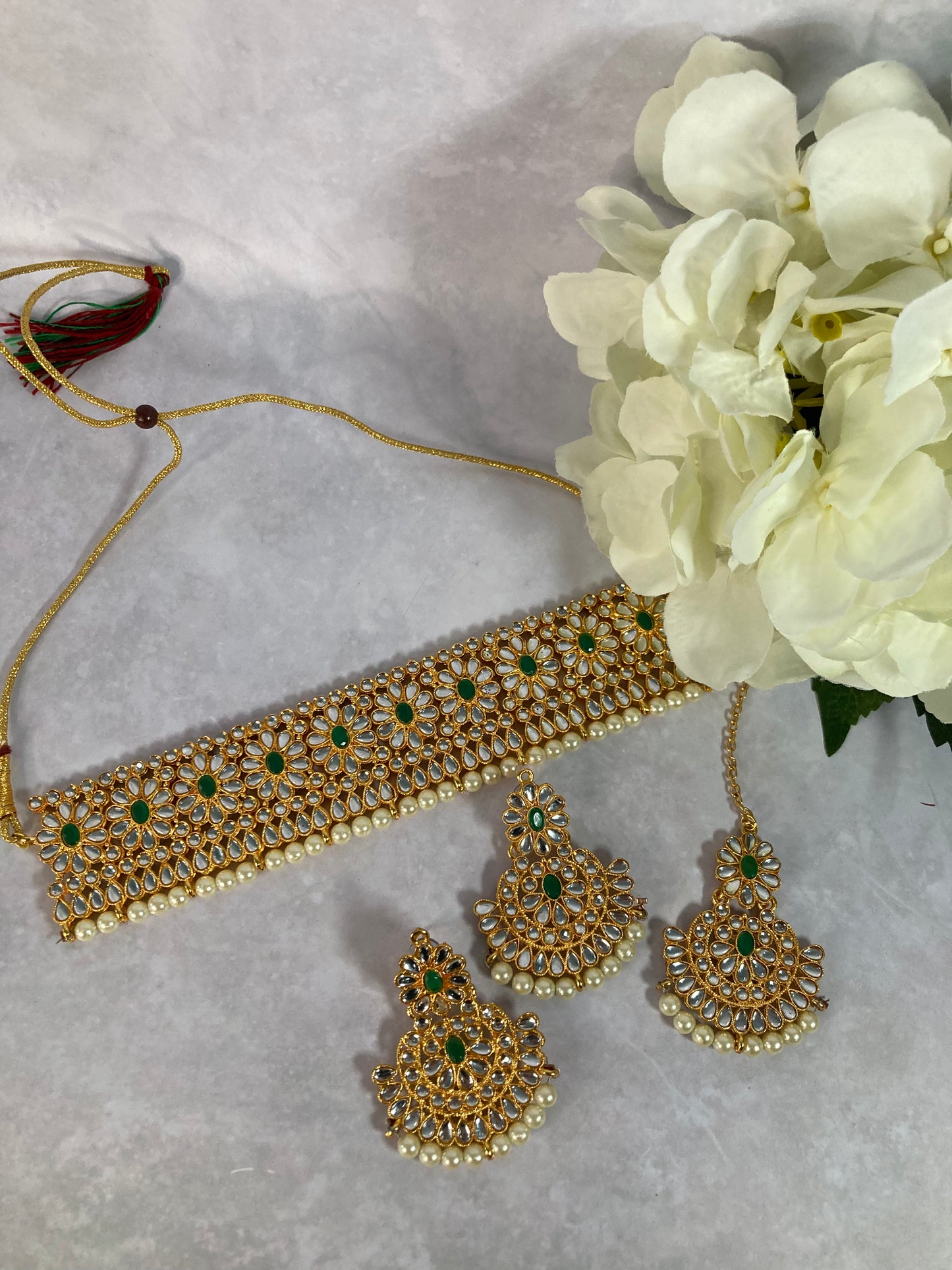 Astha Gold Plated and Kundan Set (ST164) Emerald