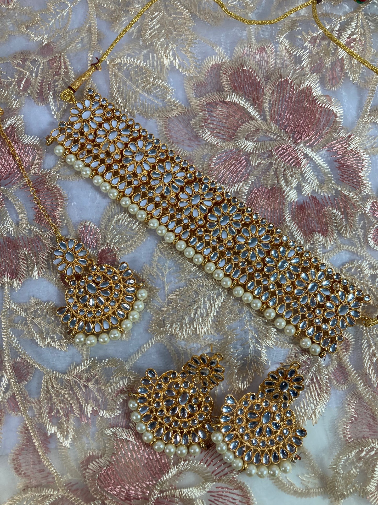Astha Gold Plated and Kundan Set (ST164) White