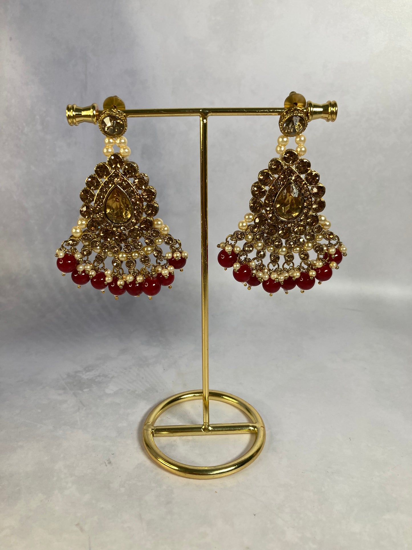 Riyasat Meenakari Kundan Pearl Set (ST128) (Antique Maroon)